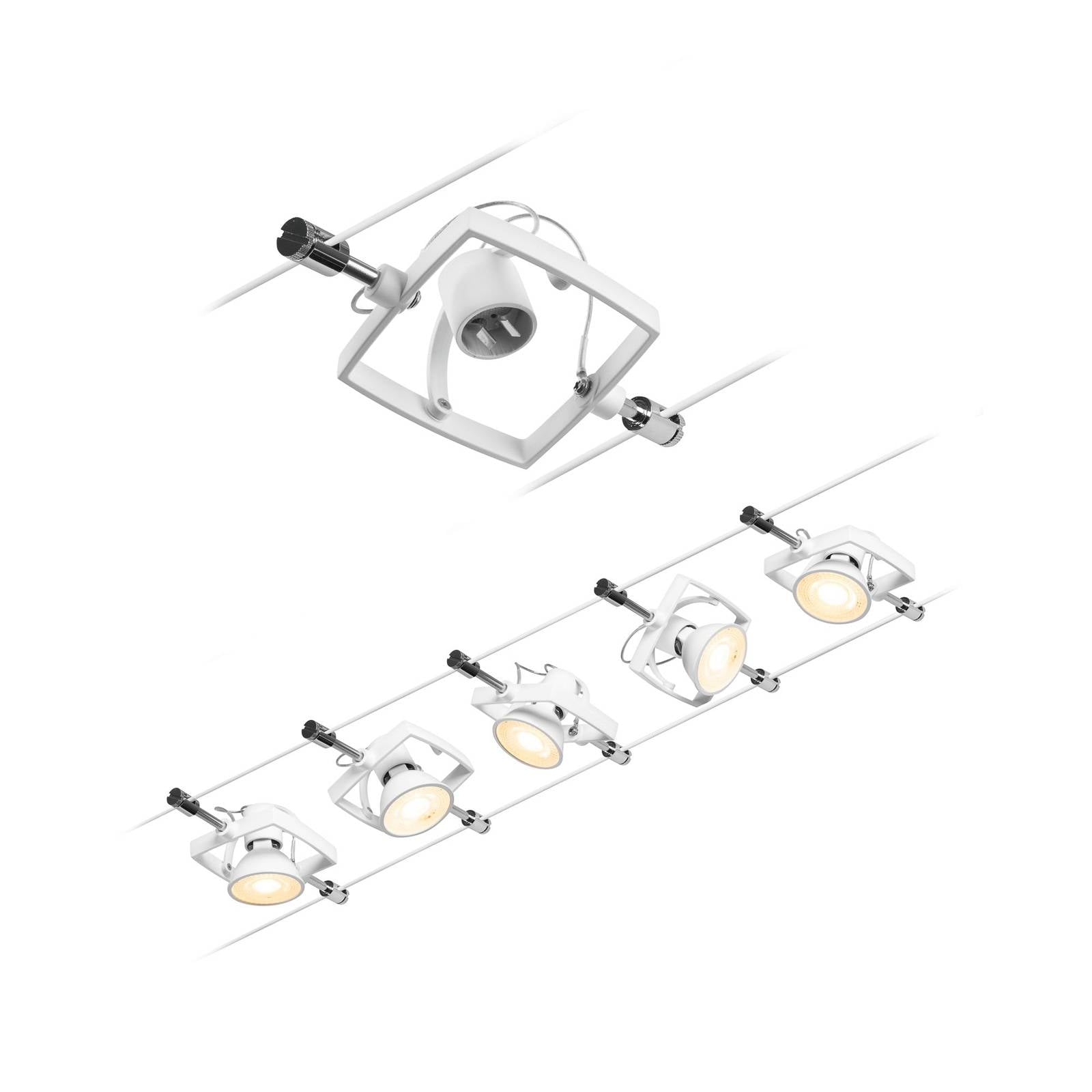 Paulmann Wire Mac II Seilsystem, 5-fl., 5 m weiß