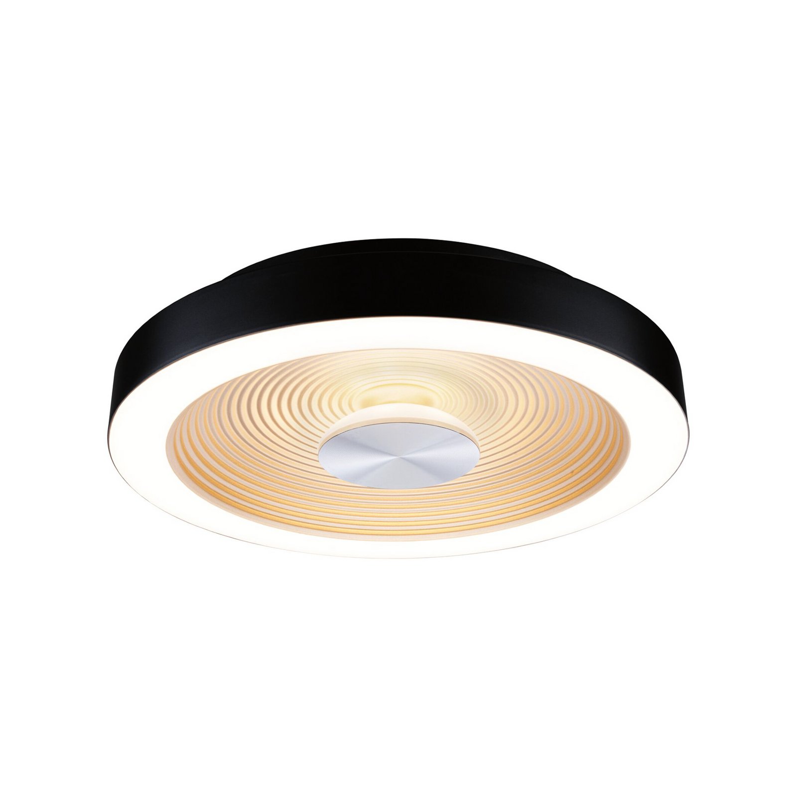 Plafoniera LED Paulmann Volea nero/oro Ø 32 cm IP44 dimmerabile