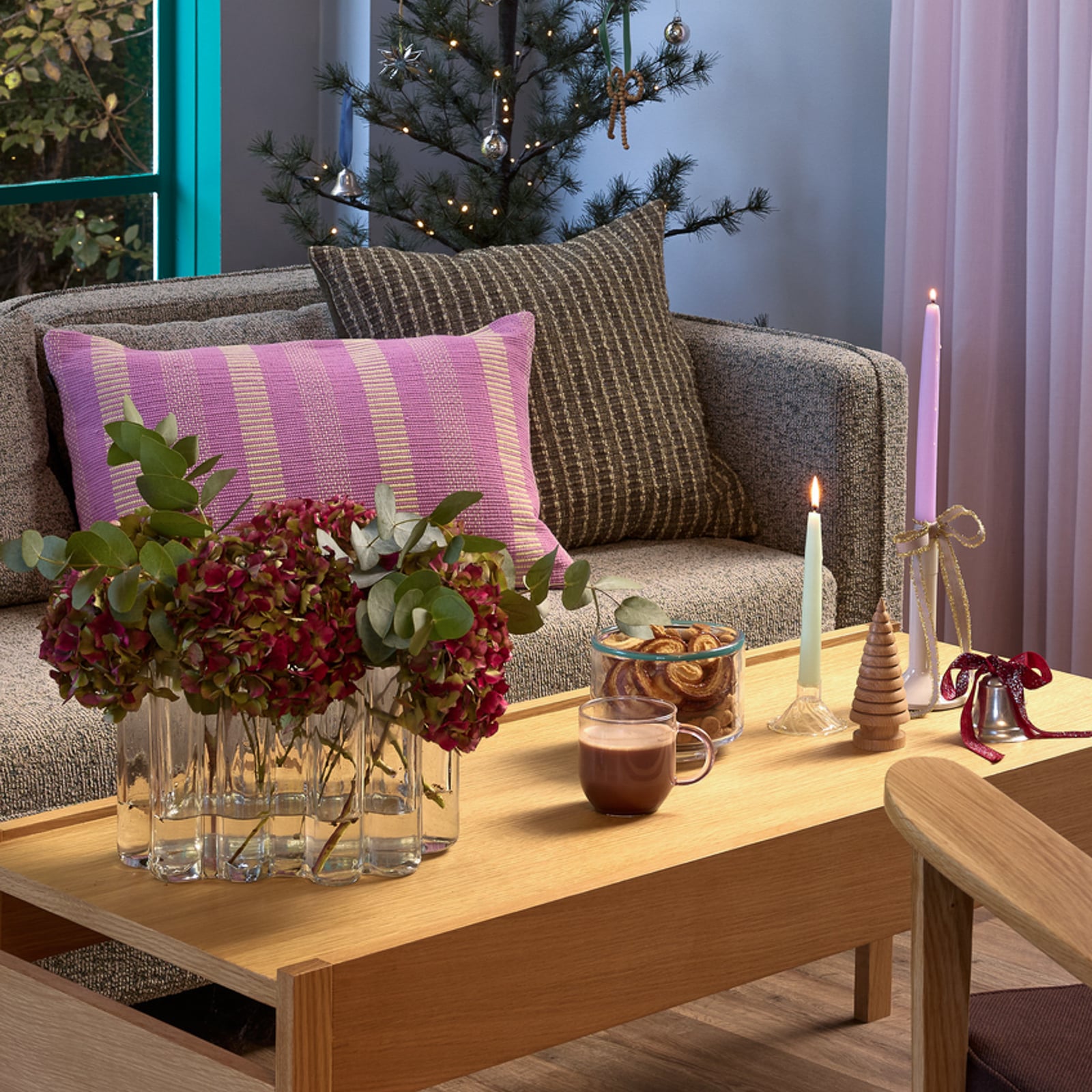 Cuscino Morph rosa, larghezza 40 cm - Hübsch