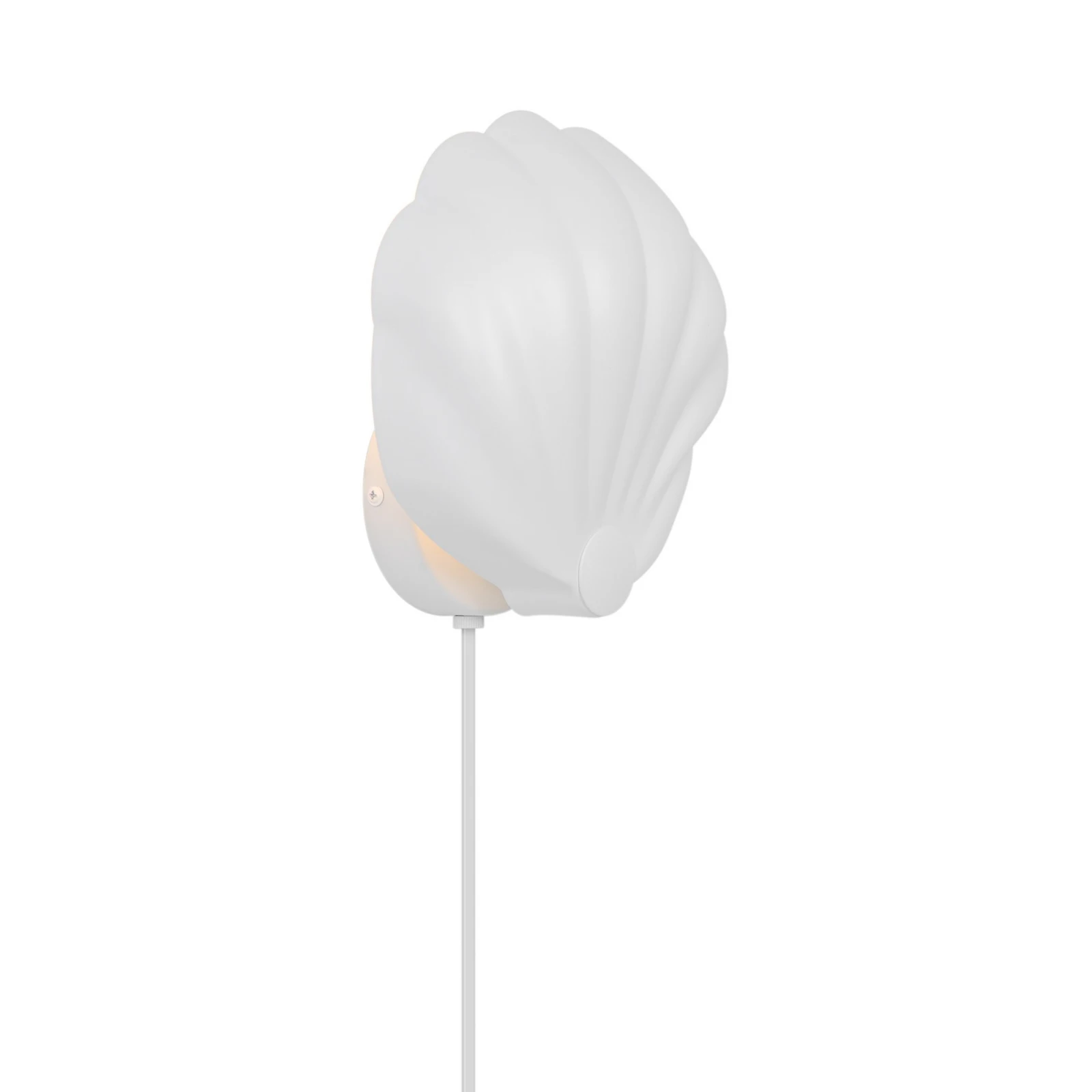Aplique de pared Konchi con cable y enchufe, blanca