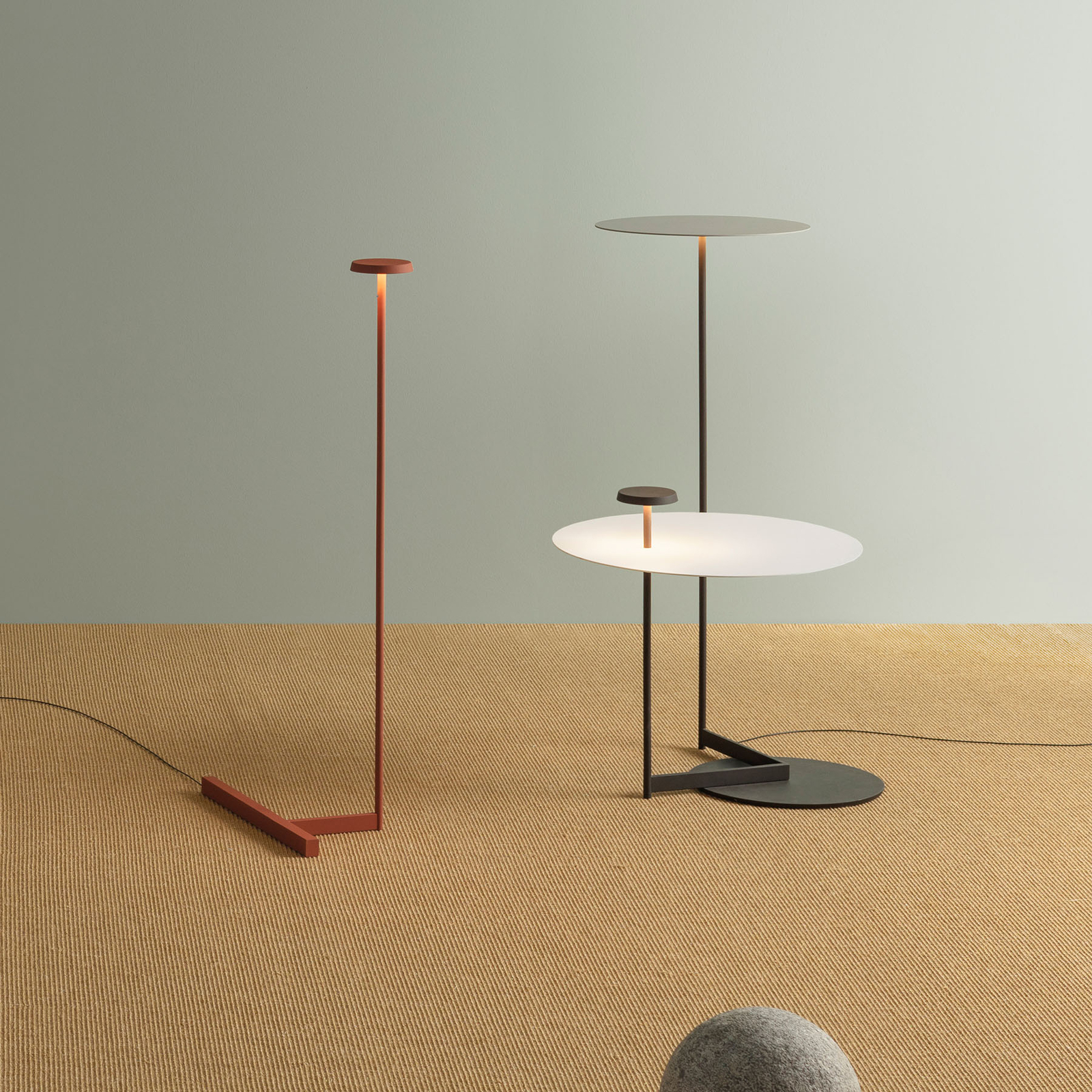 Vibia Flat LED-Stehlampe Höhe 100 cm, dimmbar