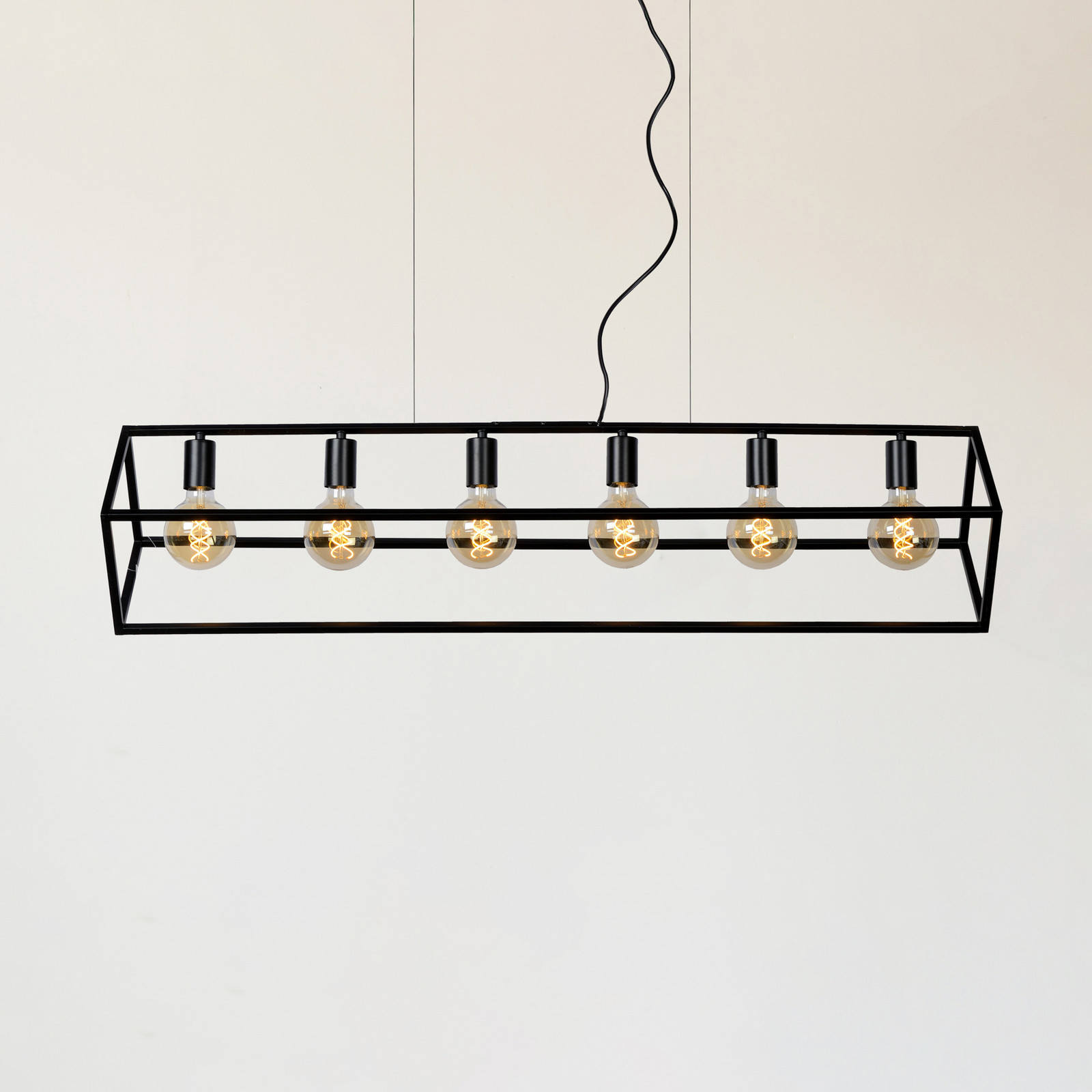 Lucide Lampă suspendată Fabian abajur metalic 6 becuri - Camera de zi / sufragerie - modern - negru