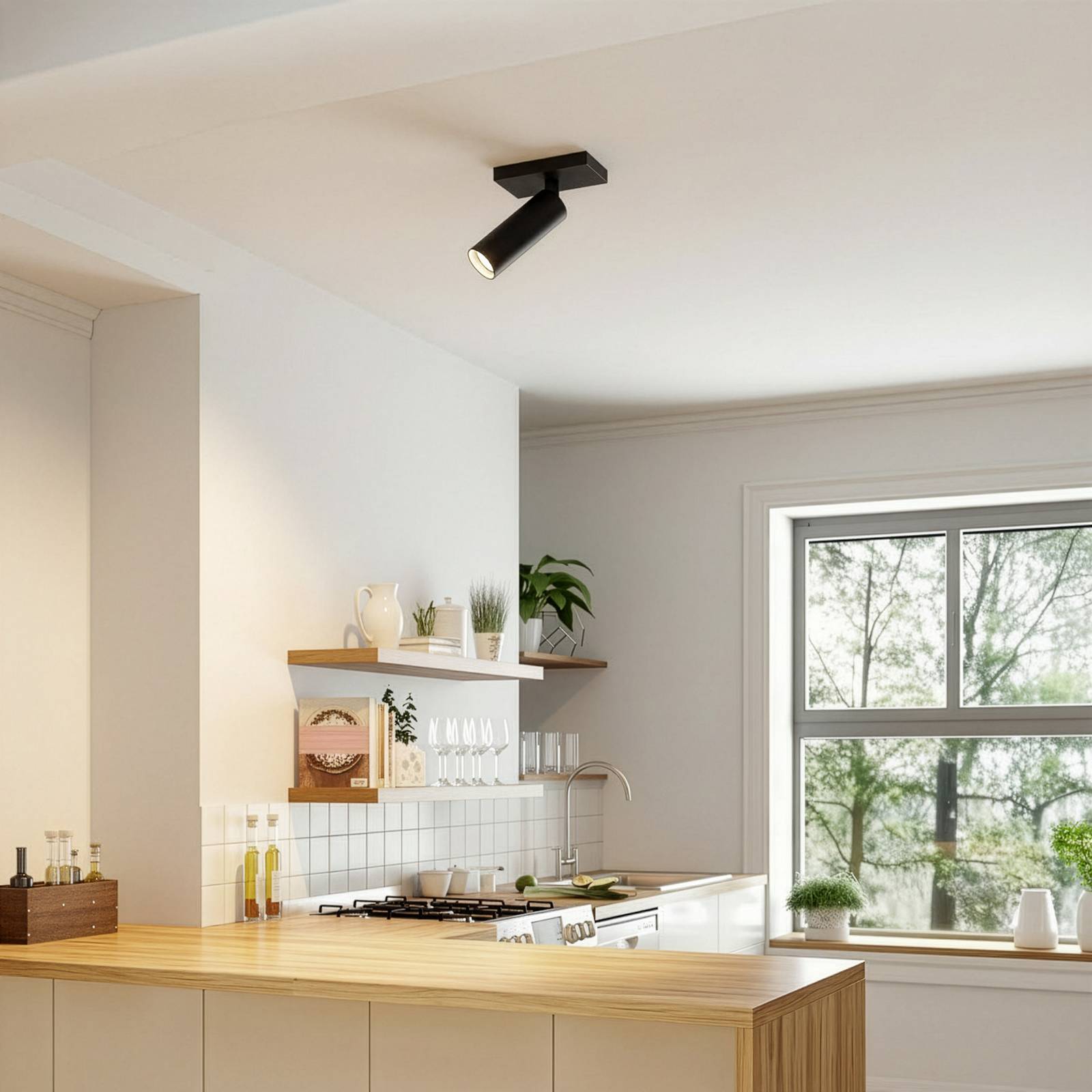 Arcchio Faretto Da Soffitto Brinja Slim, Nero, 1 Lampadina GU10 MR11-image