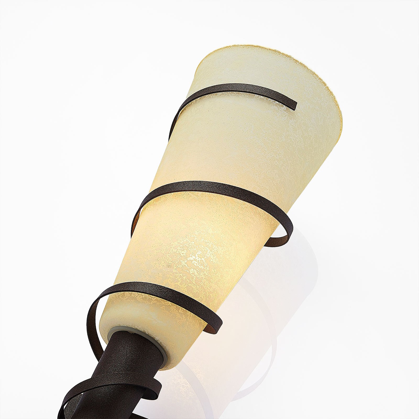 Lindby Wandleuchte Anouk, Höhe 44 cm, Glas, Metall, Fackel