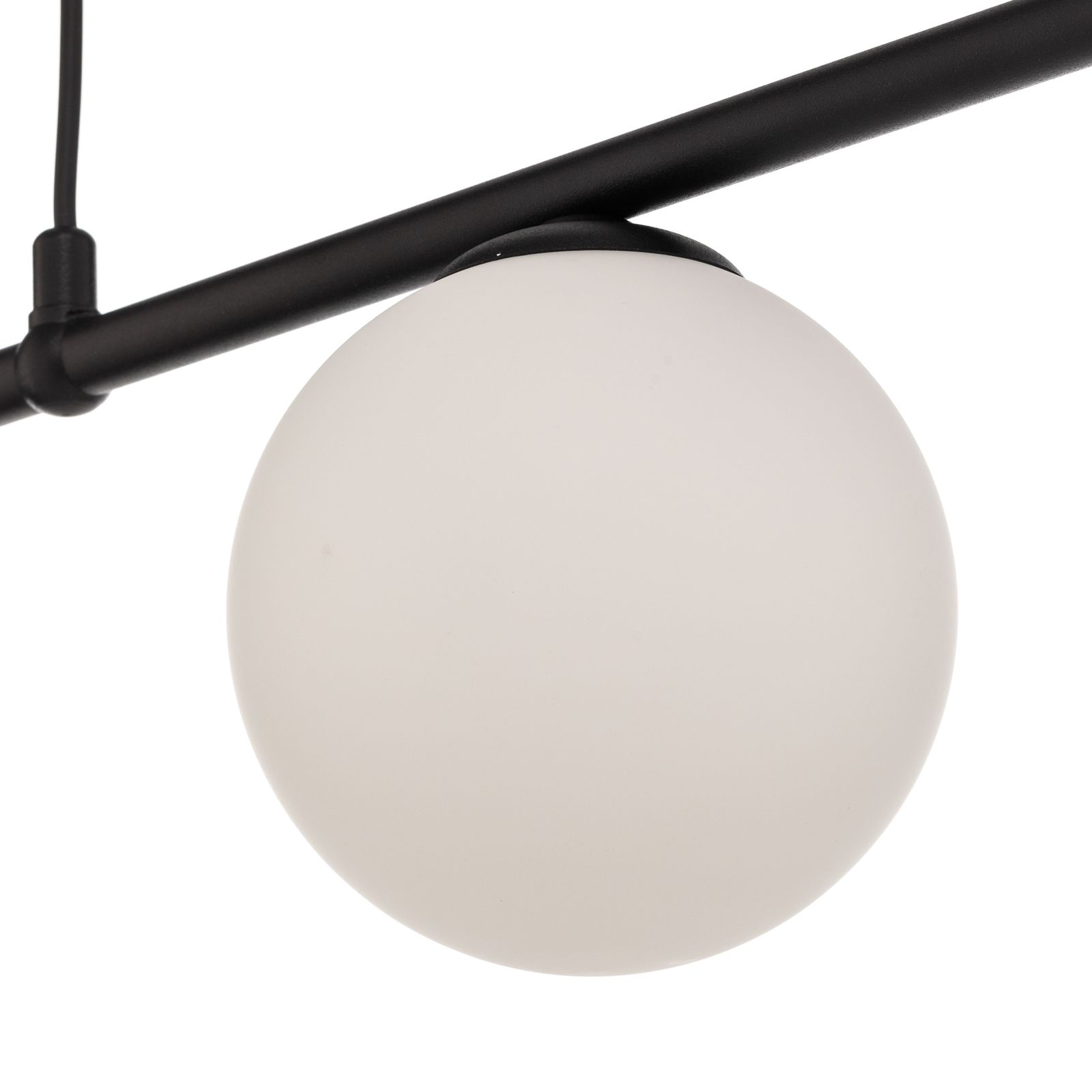 Hanglamp Alison zwart/wit, 4-lamps, balken, 154cm