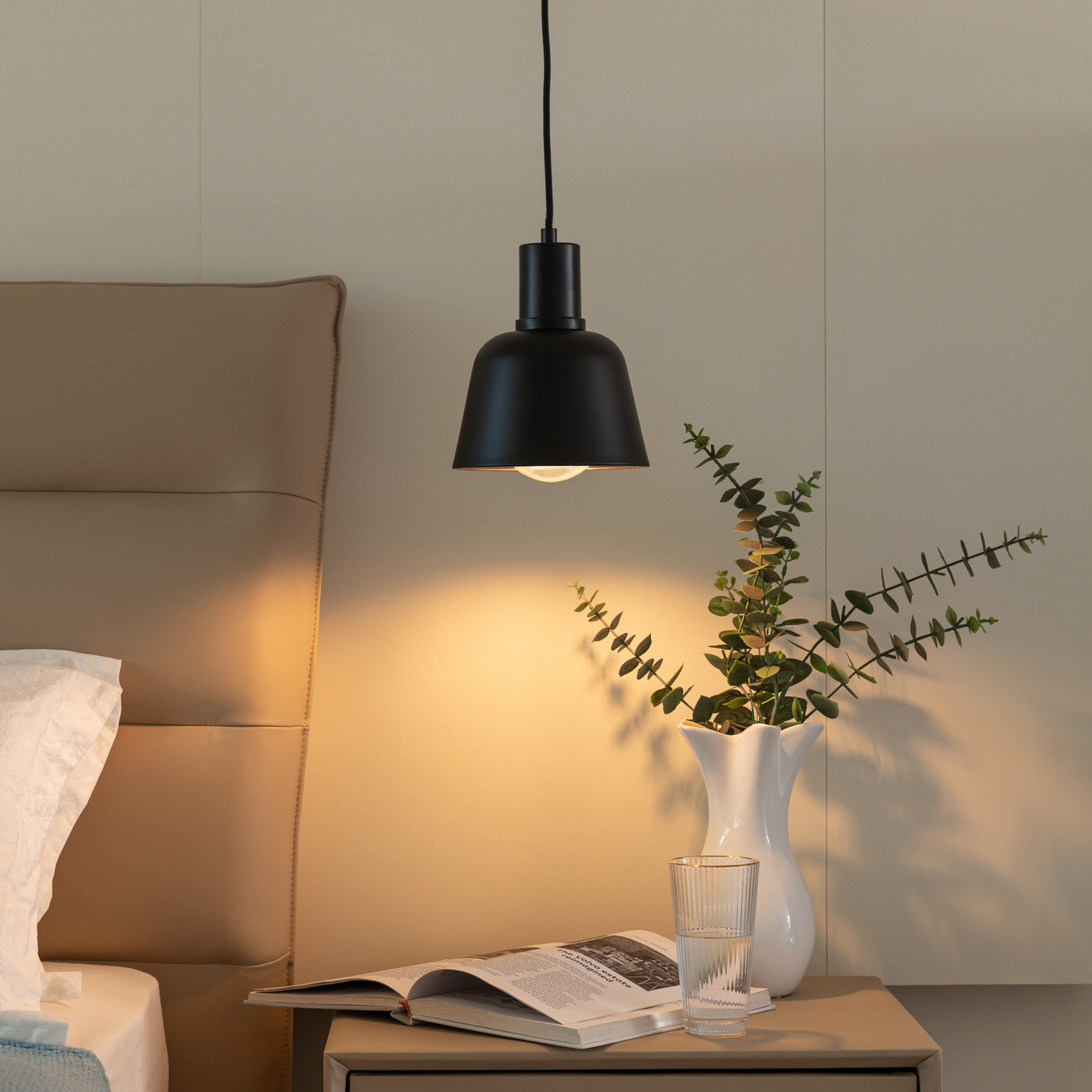 Lucande Servan hänglampa, svart, 1 lampa