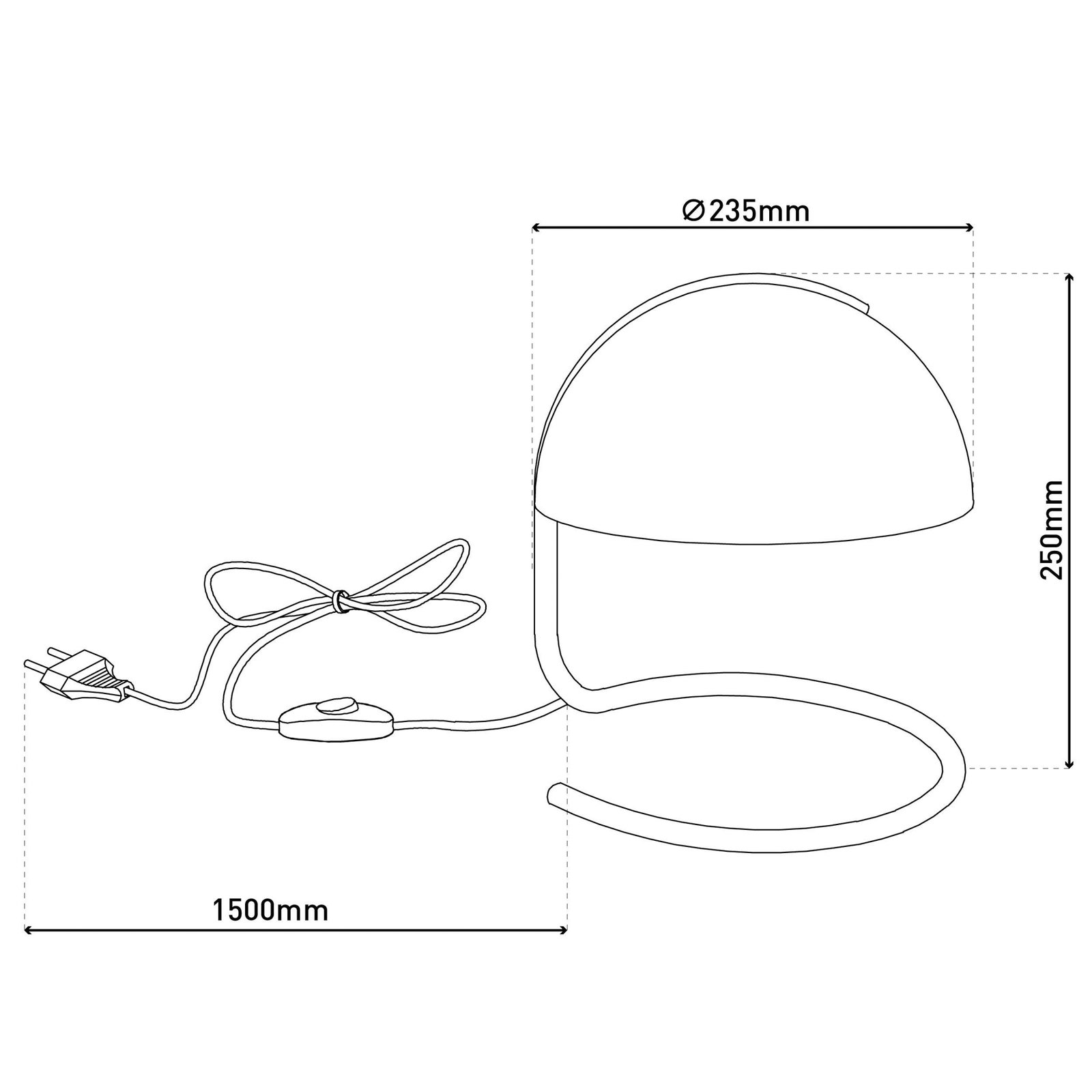 Tischleuchte Burano, weiß, Höhe 25 cm, Glas/Metall, E27