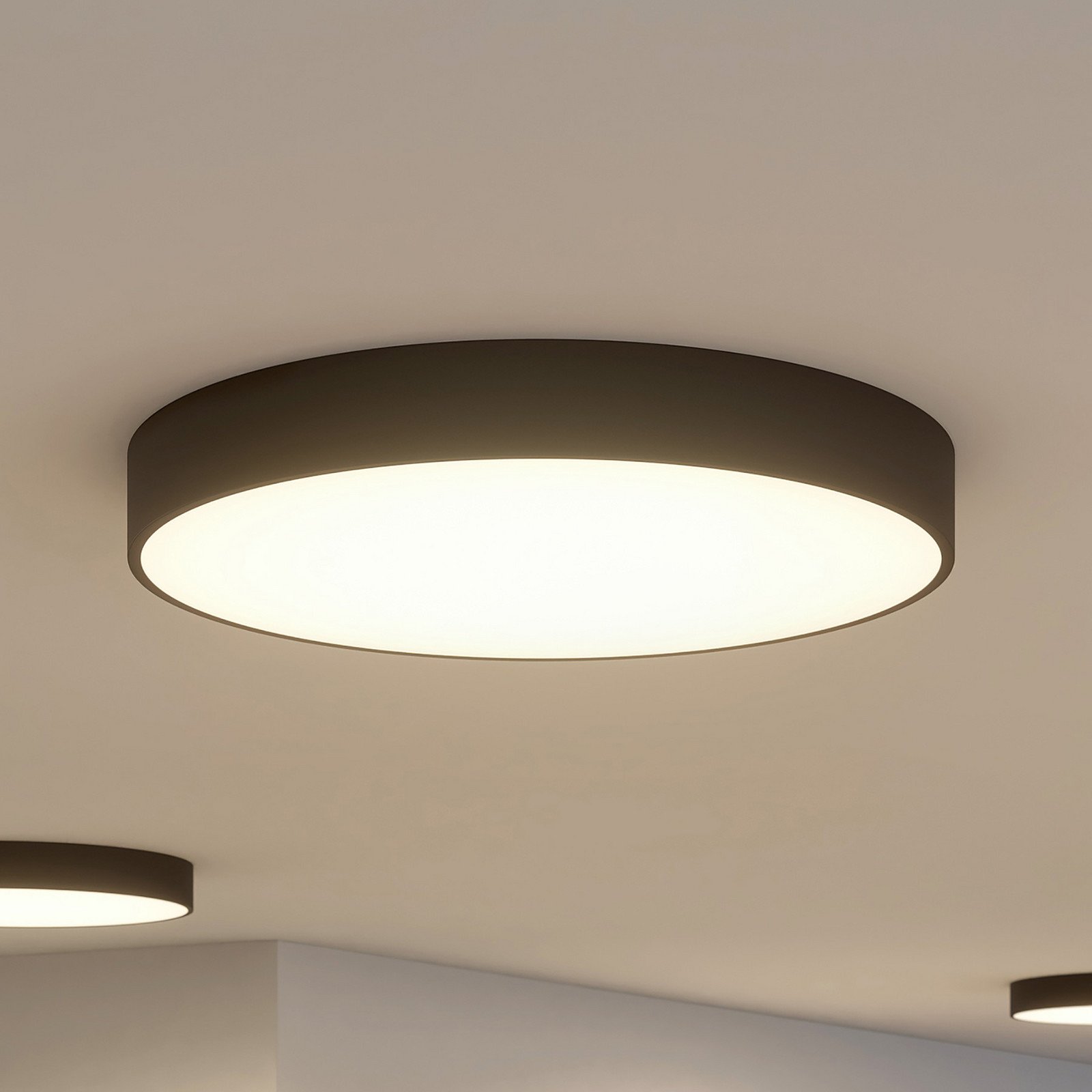 Arcchio plafonieră LED Noabelle Ø 80 cm negru metal - Bucătărie - modern - negru alb