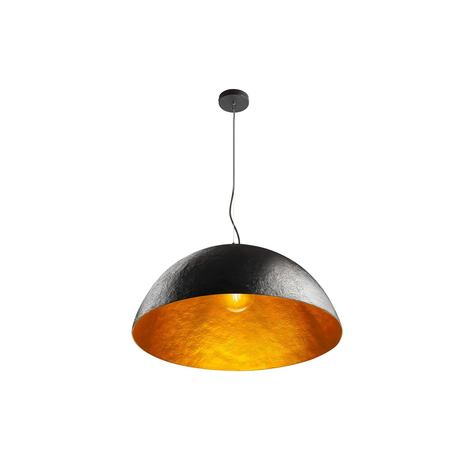SLV Forchini hanglamp, zwart/goudkleurig, kunststof