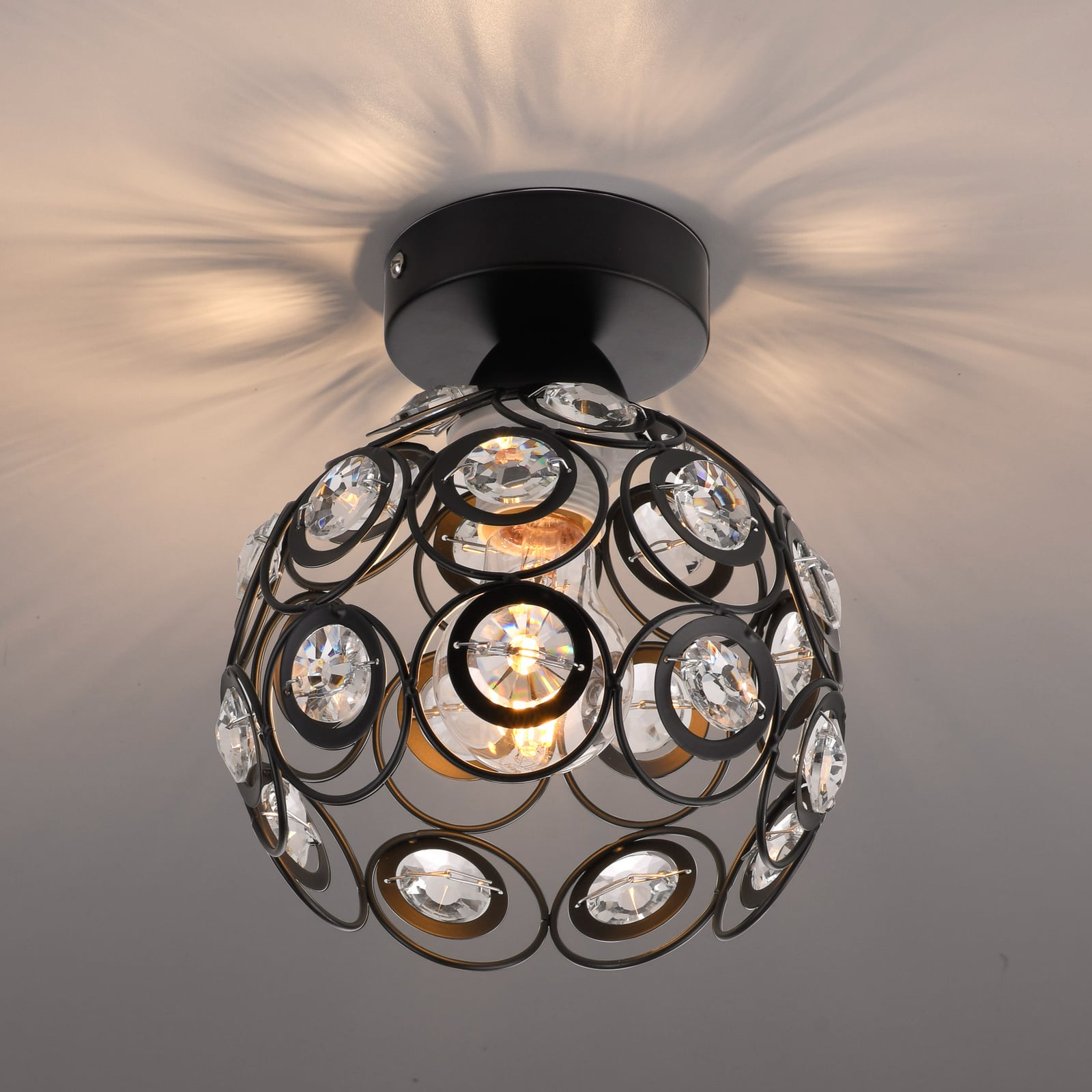Loftlampe Tilly, sort, jern, Ø 18,5 cm, E27