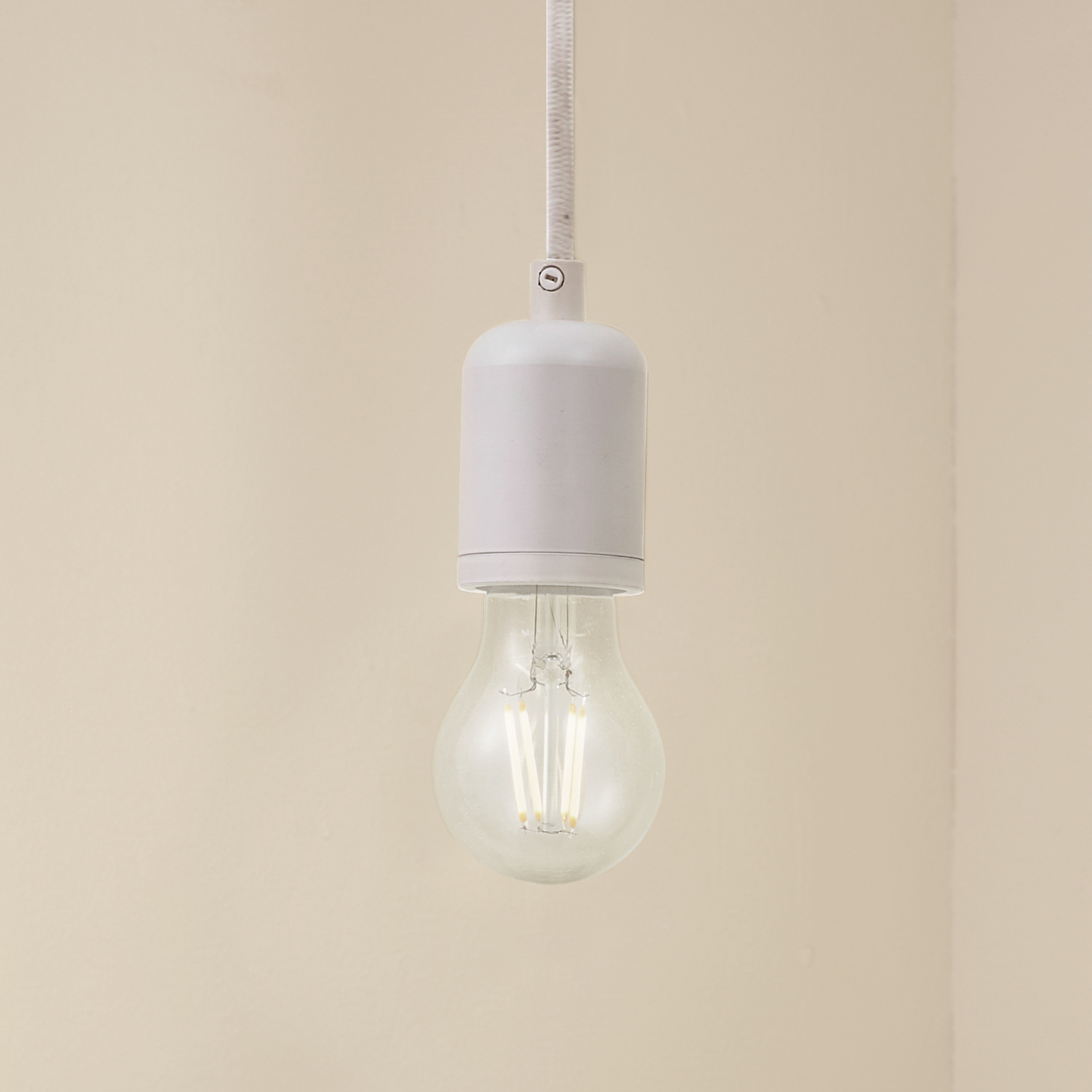 Lindby rippvalgusti Hattie, valge, Ø 4,7 cm, metall, E27