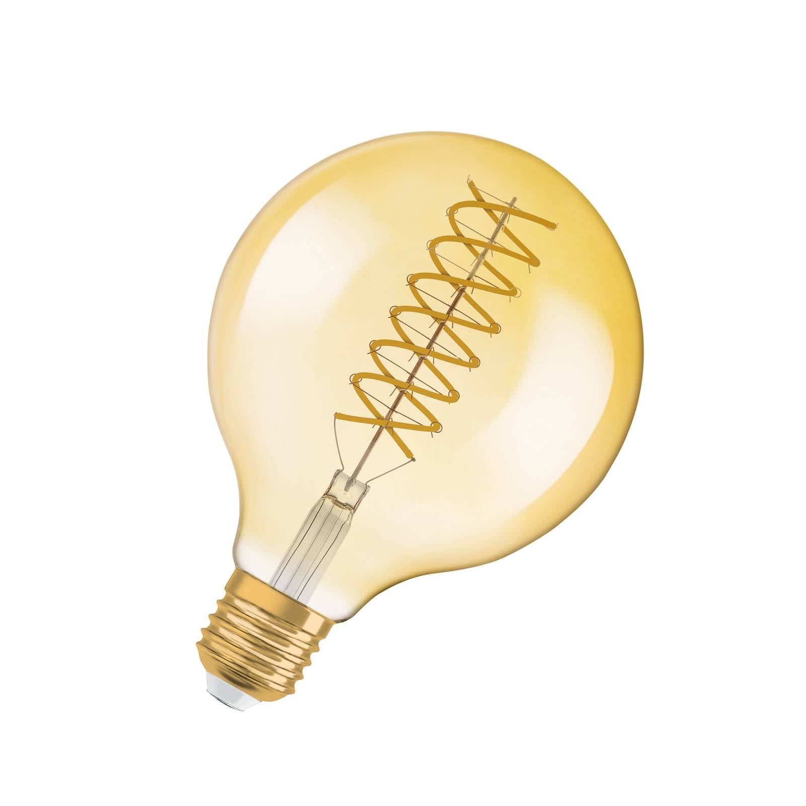 OSRAM LED Vintage 1906, G125, E27, 8,4 W, gold, 824, dim.