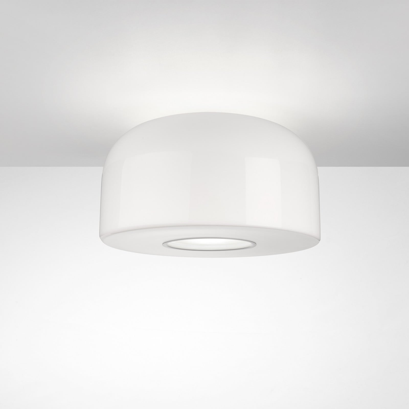 Plafonieră FLOS Bellhop Glass C2 alb sticlă Ø 45 cm - dormitor