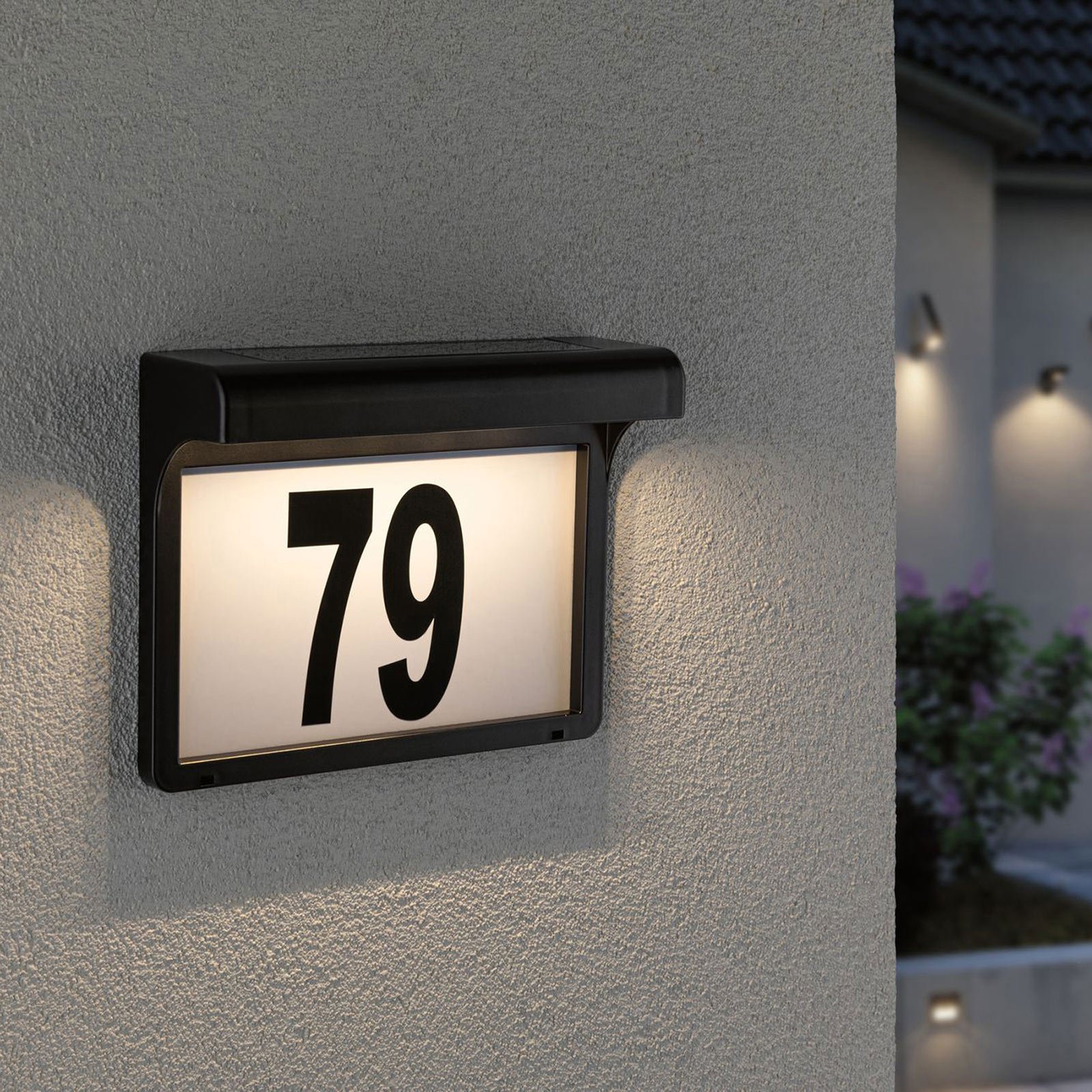 LED Solar Hausnummernleuchte Außen Wandleuchte Hausnummer beleuchtet Paulmann 