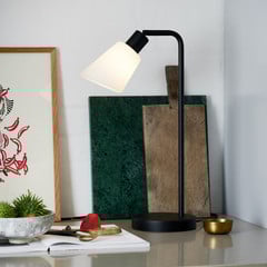 Lampada da tavolo Molli, altezza 46 cm, nero, vetro, metallo