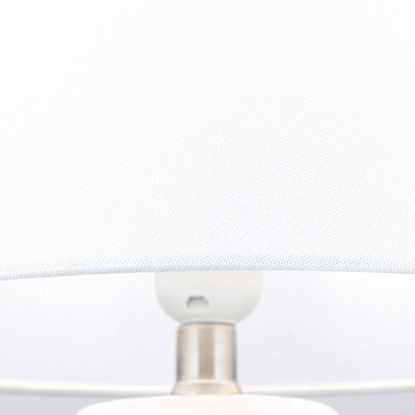 Lampe de table Coral, blanc, hauteur 51 cm, céramique/lin