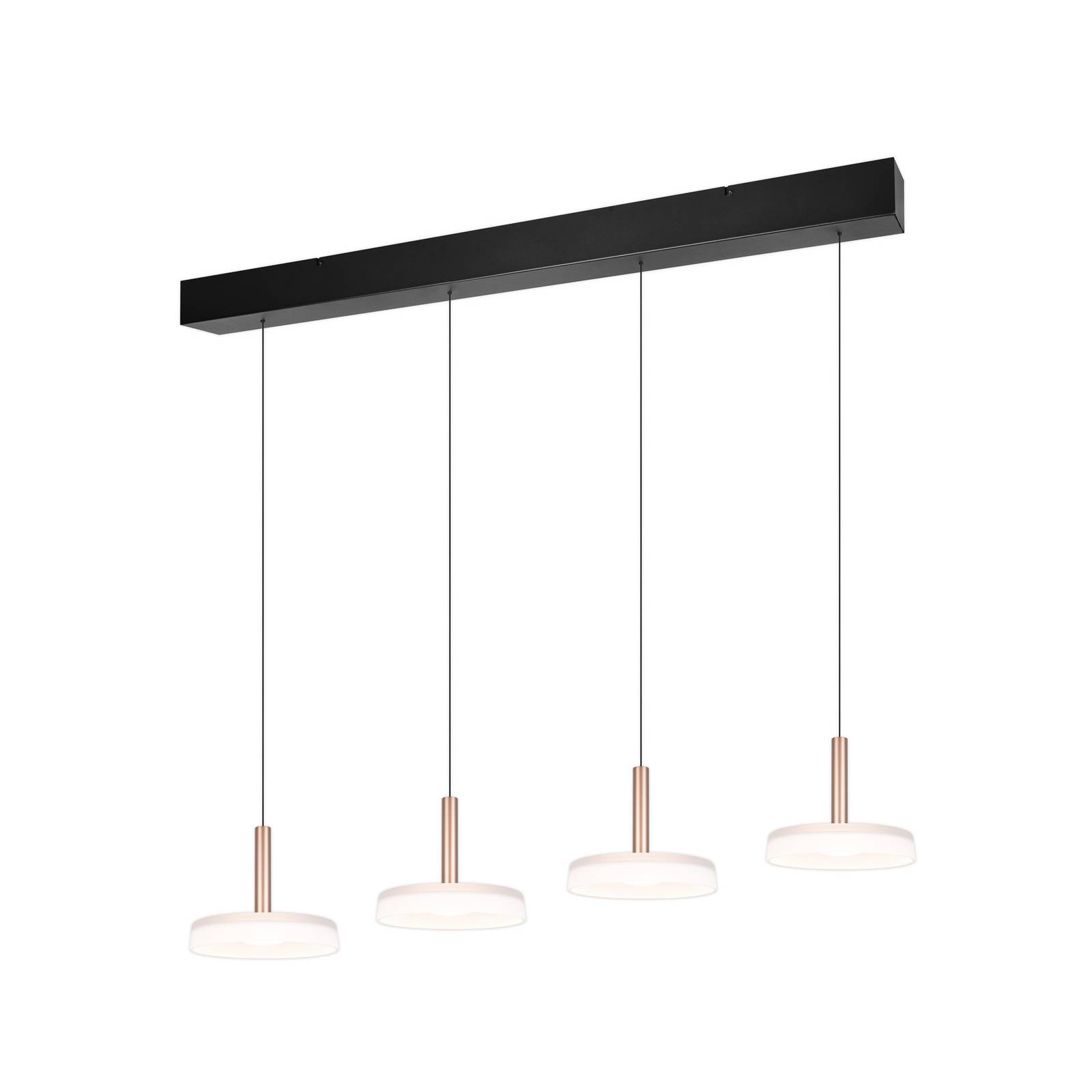 LED-Hängelampe Celeste weiß/braun 115 cm 4-flg. Glas dimmbar günstig online kaufen