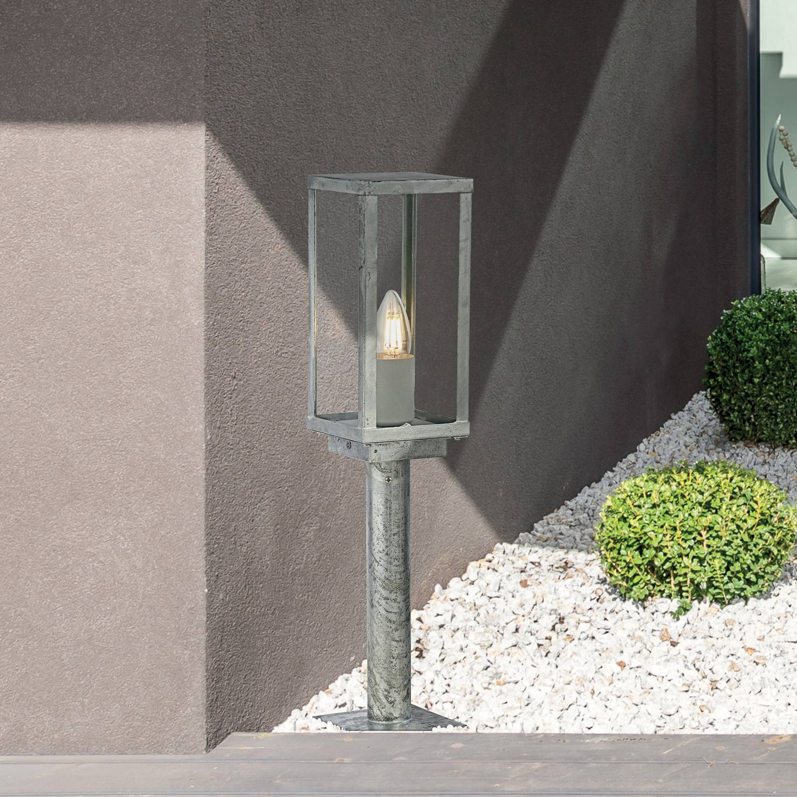 Searchlight Box II sockellampa 50 cm hög silver/klar glas IP44