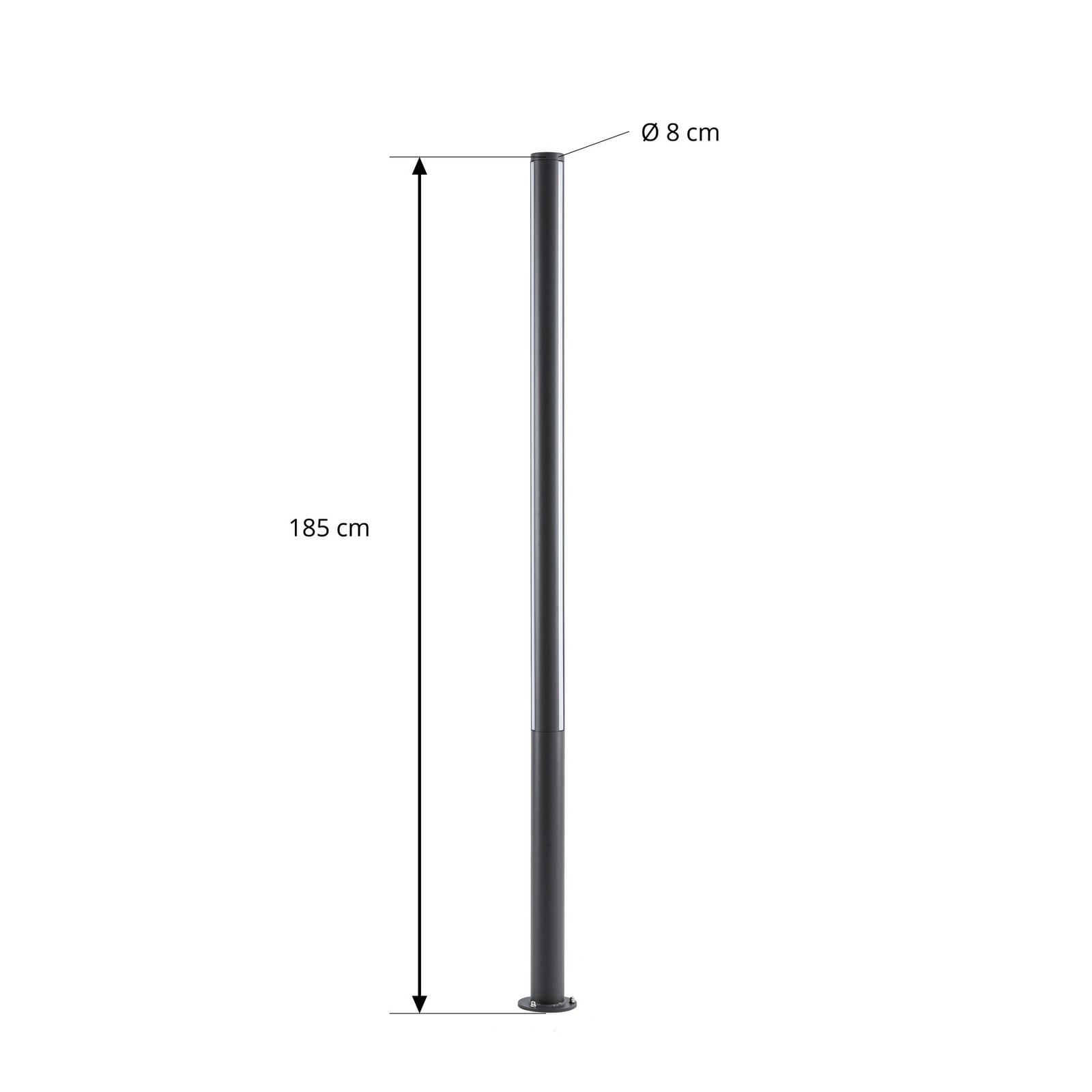 Lucande LED-Außenleuchte Lynel, anthrazit, Höhe 200 cm, IP54