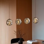 Lindby suspension Valentina, E14, 4 lampes, gris fumé, verre