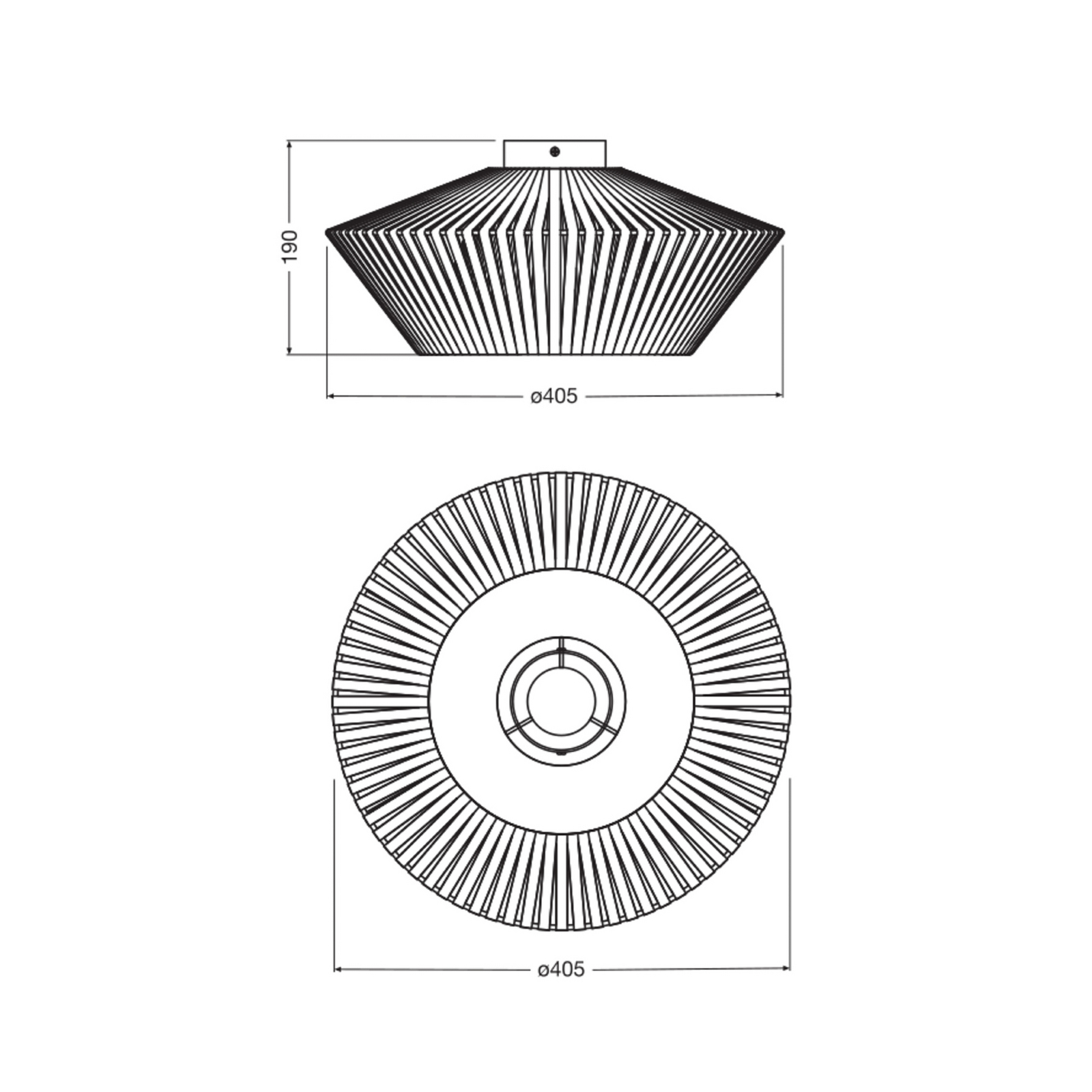 Plafonnier OSRAM Decor rubans gris, Ø 40,5 cm, textile, E27