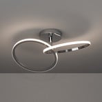 EGLO CONGIUNTI LED ceiling lamp, chrome-coloured, 47 x 28 cm, CCT