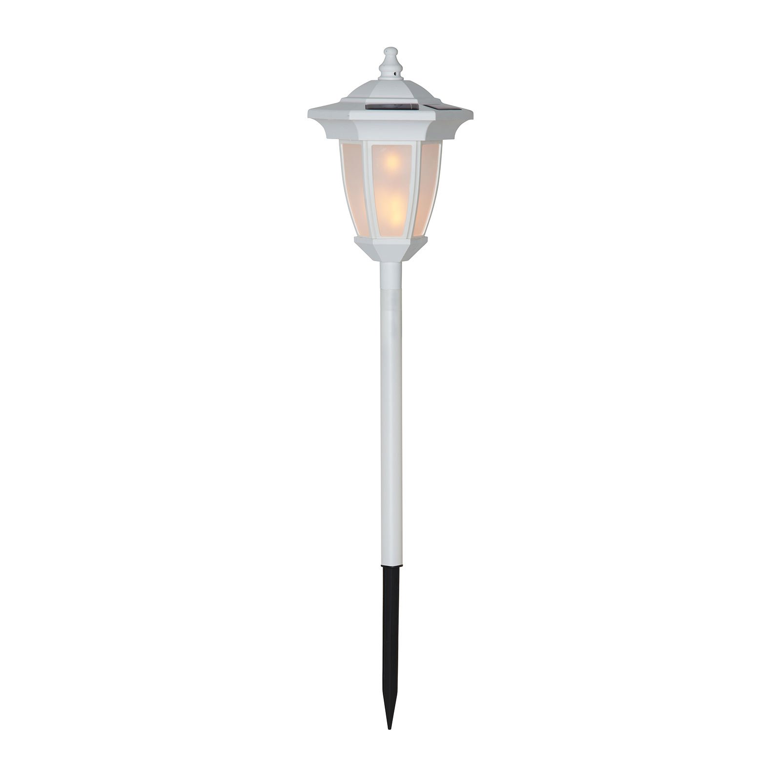 LED-solcellelampe Flame, 4-i-1, hvid