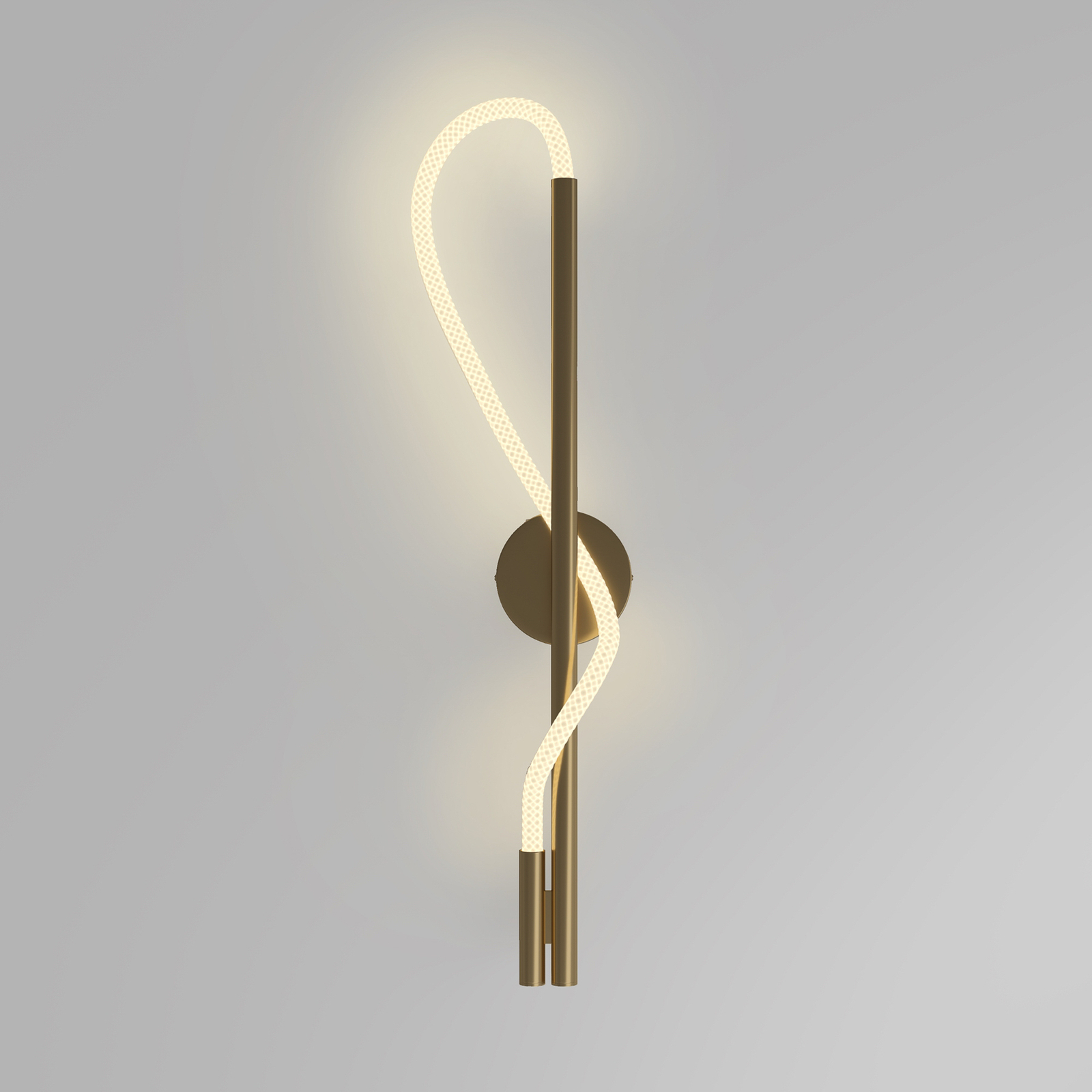 Maytoni LED wandlamp Tau, goudkleurig, hoogte 84 cm, aluminium