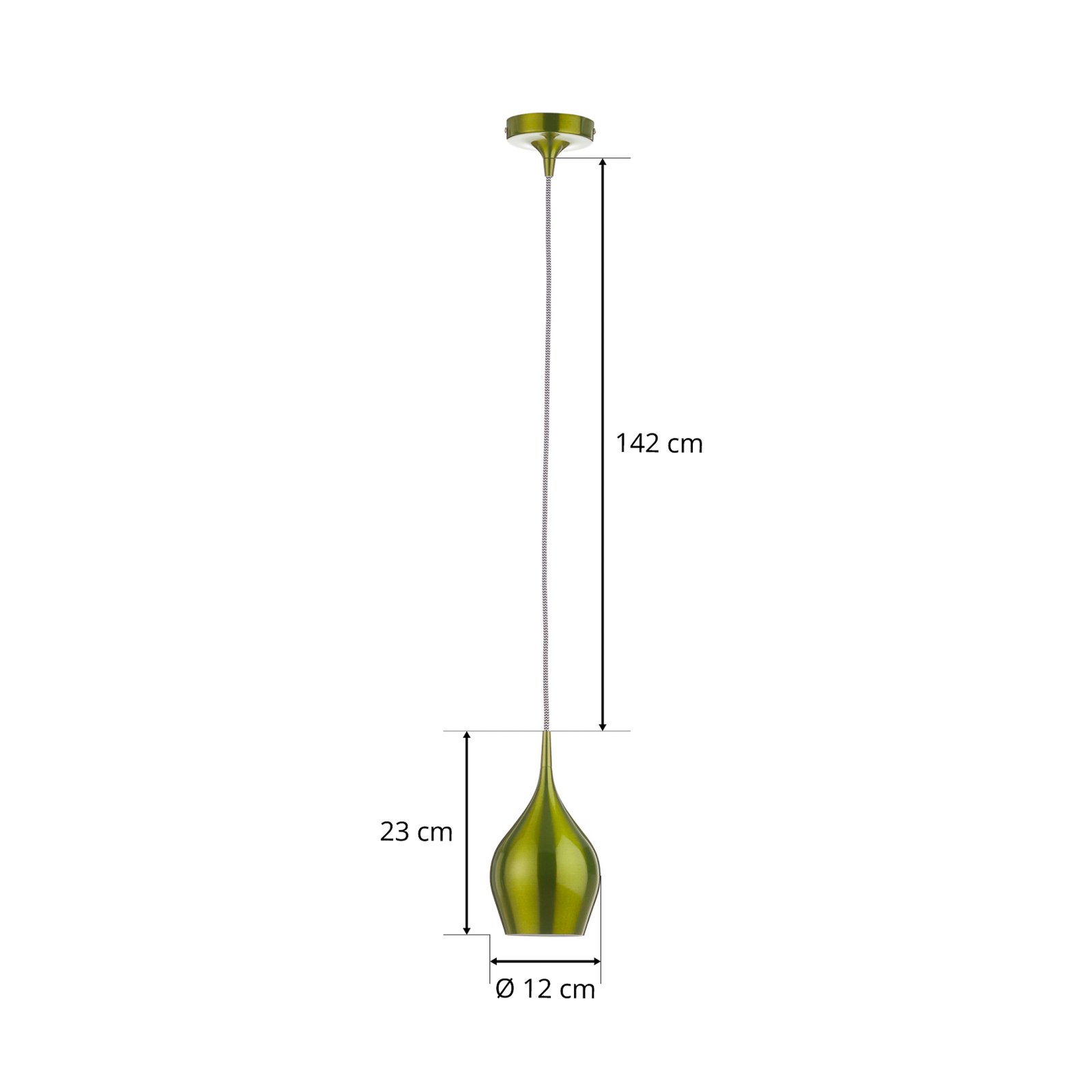 Vibrant hanging light Ø 12 cm, green