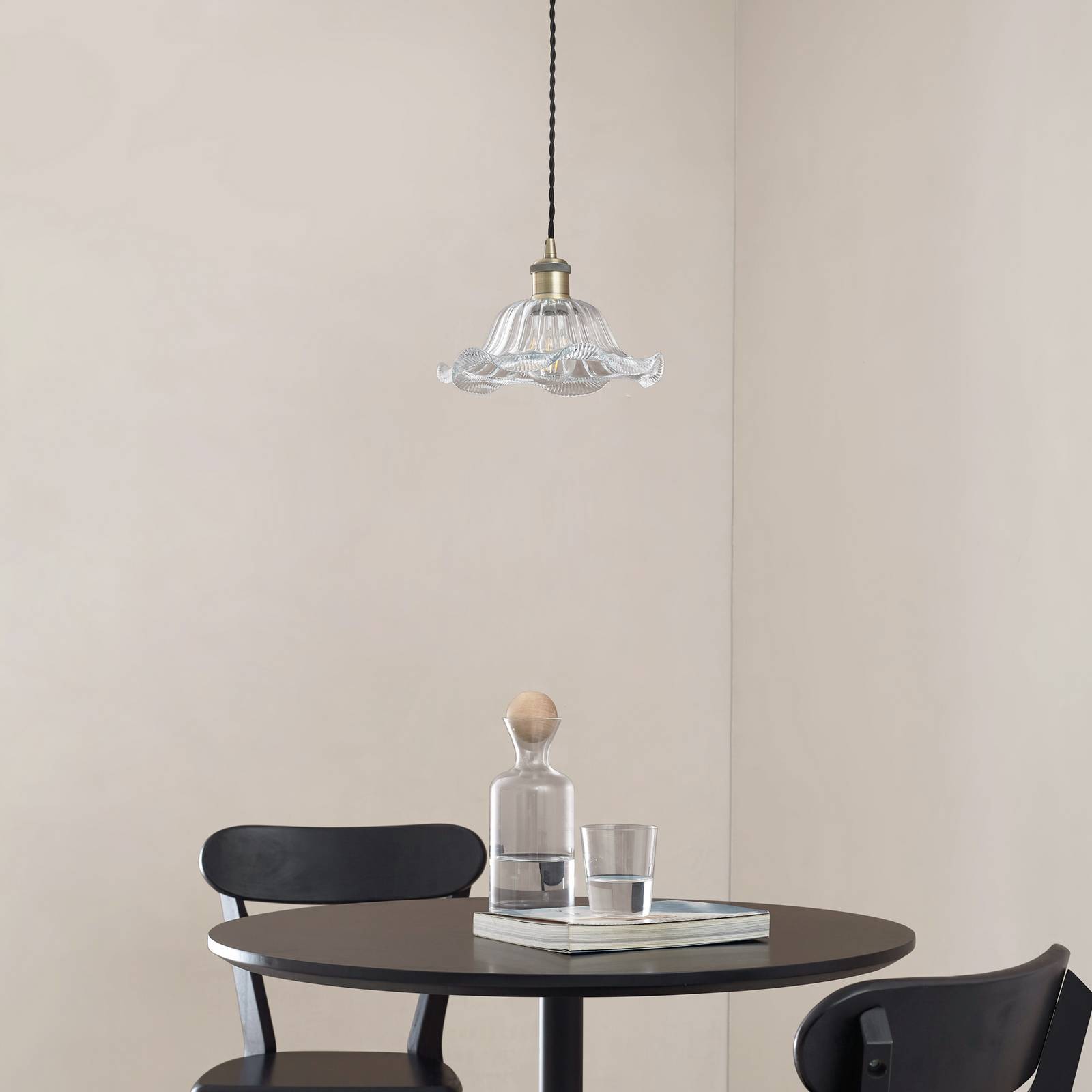 Lampa wisząca Lindby Ludowika, przezroczysta, szkło, Ø25cm, E27