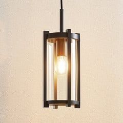 Lucande udendørs hængelampe Brienne, antracit, aluminium, Ø 15cm