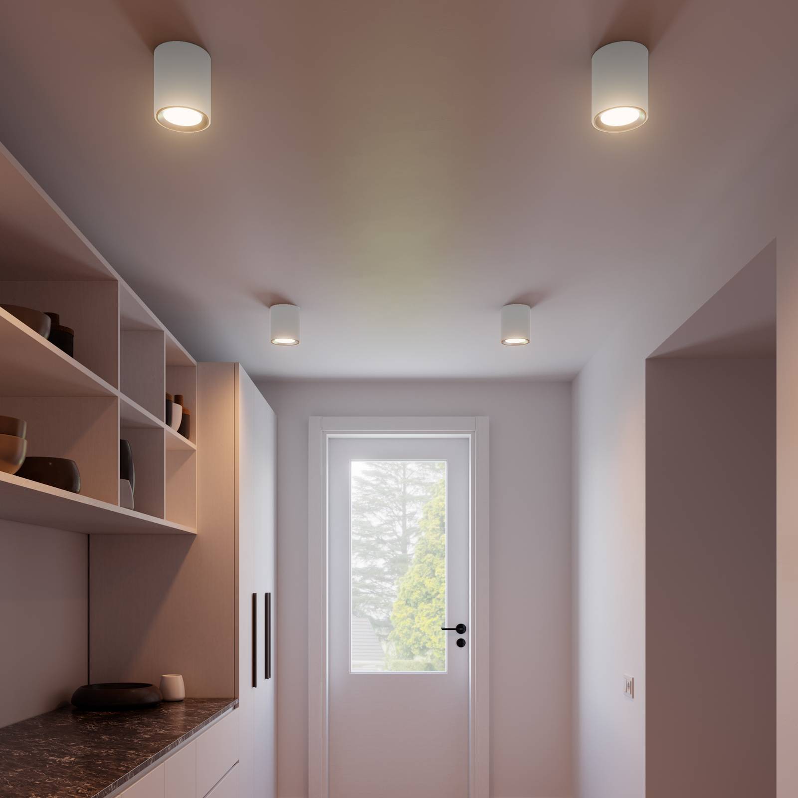 LED-takspotlight Landon Smart, vit, höjd 14 cm