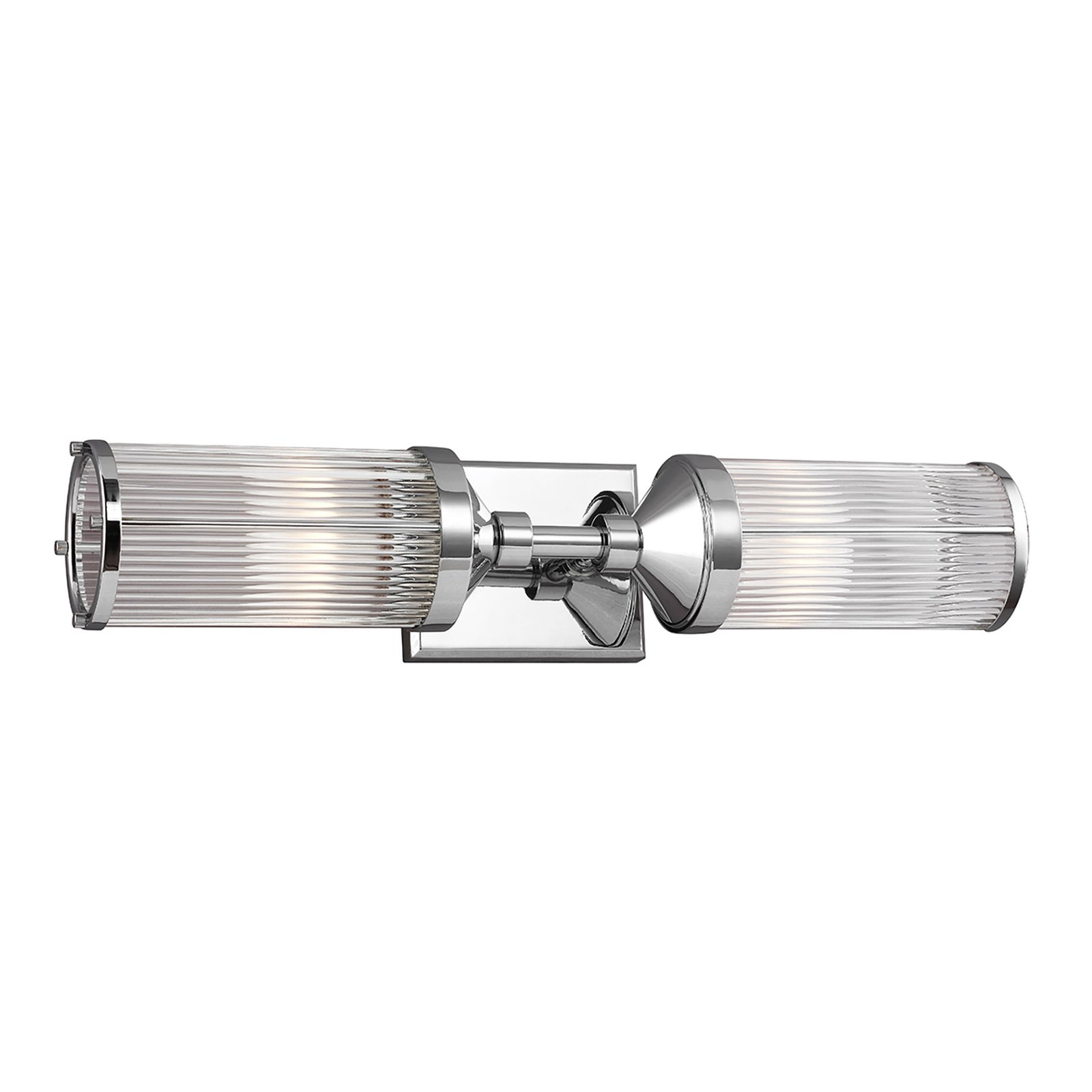 Paulson IP44 LED wall light, 2-bulb, width 58.4cm