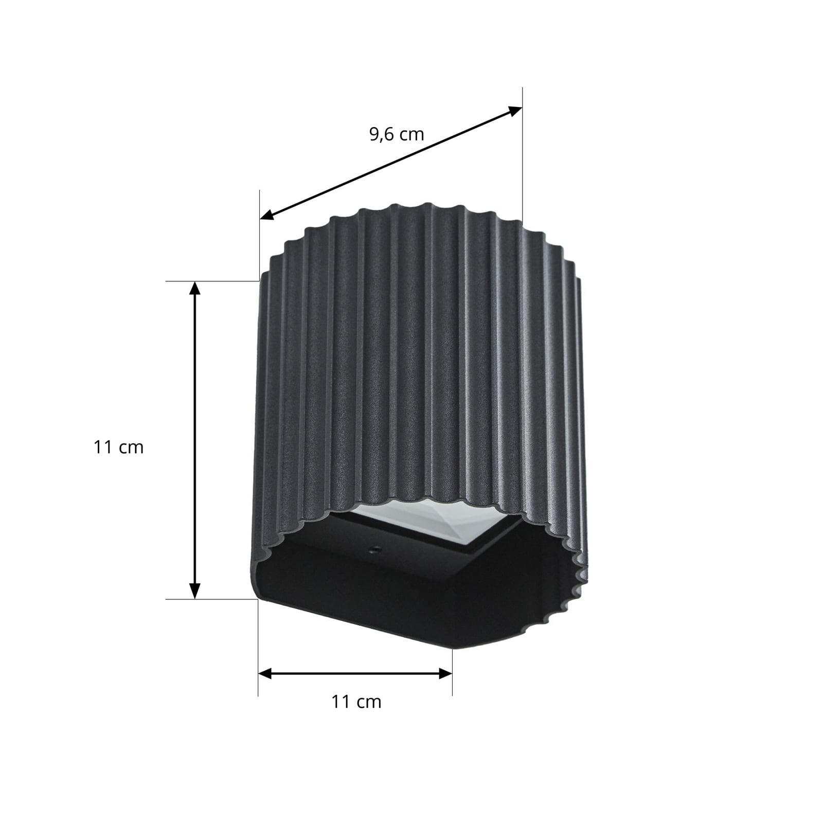 Venkovní nástěnné svítidlo Ralino LED, IP65, hliník, černá, dvouplamenová -