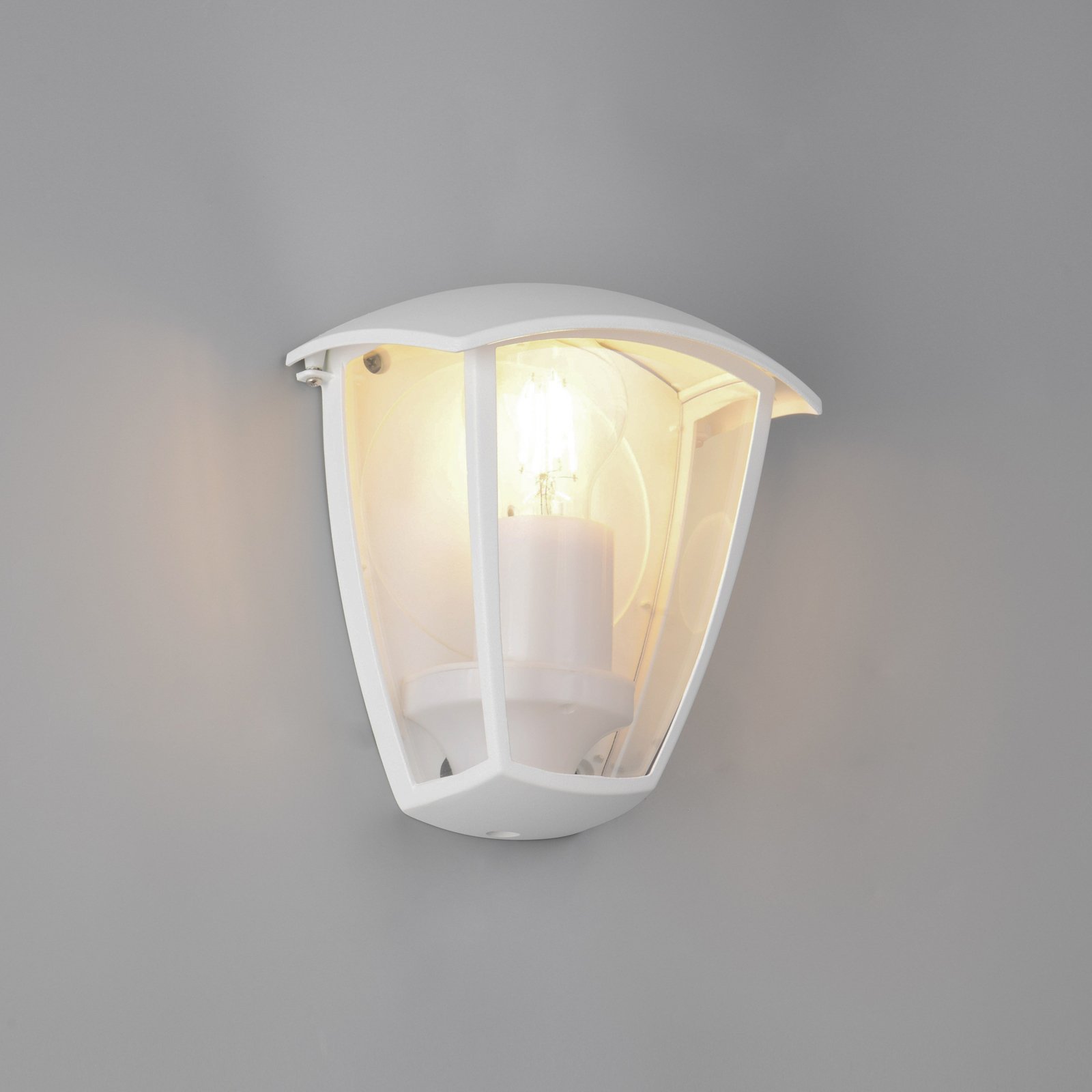 Candeeiro de parede exterior VENTA, branca, adjacente, altura 20 cm, IP44 Candeeiro de parede exterior VENTA, branca, adjacente, altura 20 cm, IP44