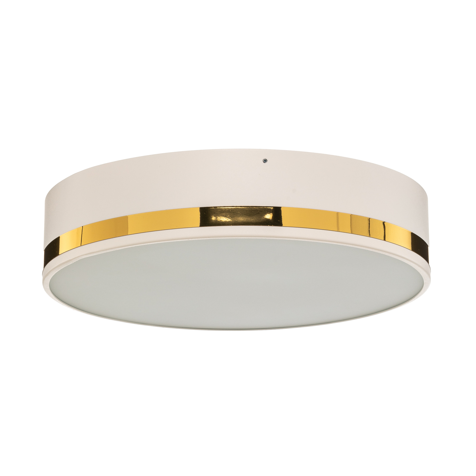Amore ceiling light, gold stripes, white, Ø 35cm