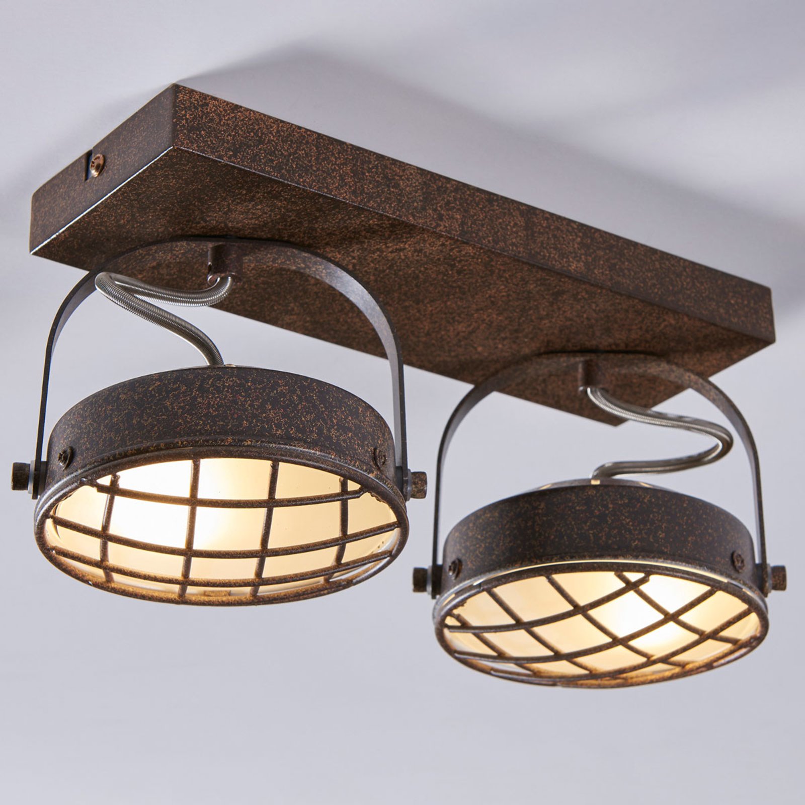 Tamin 2 Ceiling Light Rust/White - Lindby