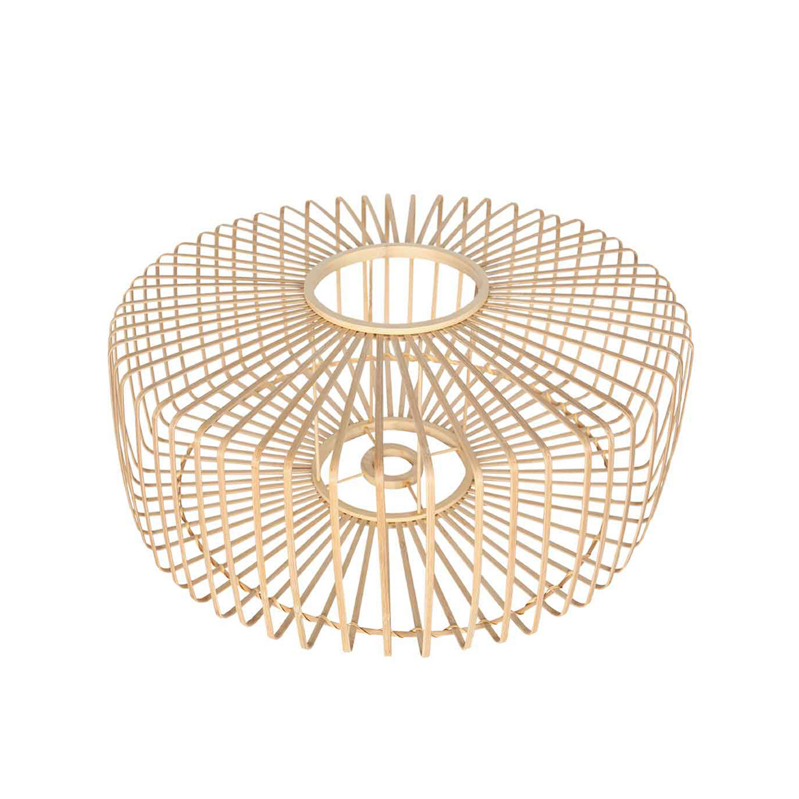 Hanglamp Sparkled Light, zwart/natuurlijk bamboe, Ø 50 cm