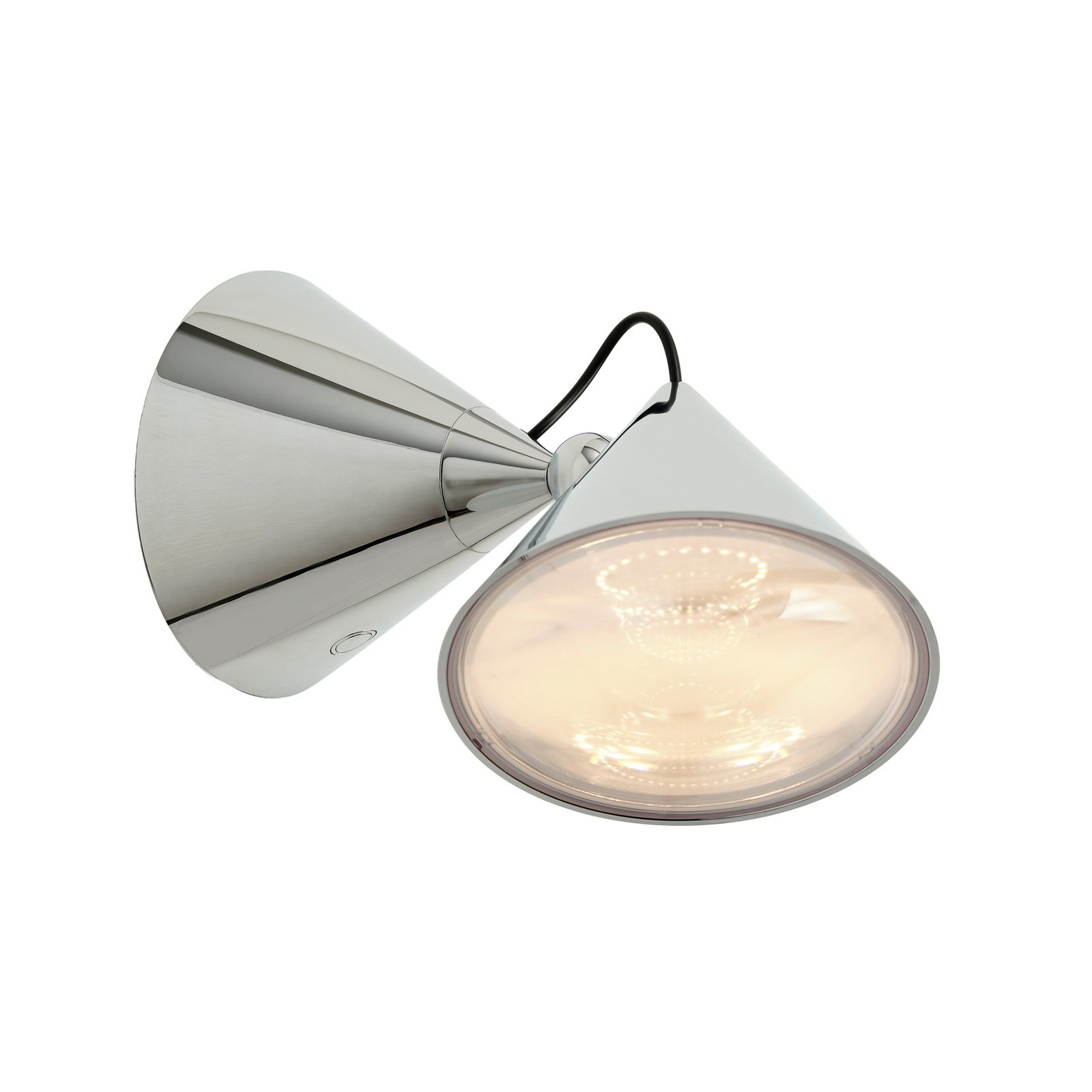Tom Dixon LED wall light Pose, silver, 21 cm, plastic Tom Dixon LED wall light Pose, silver, 21 cm, plastic