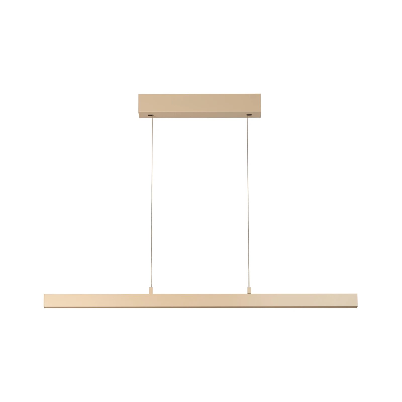 Závěsné světlo LED Vayana, délka 114 cm, písková barva, kov, CCT