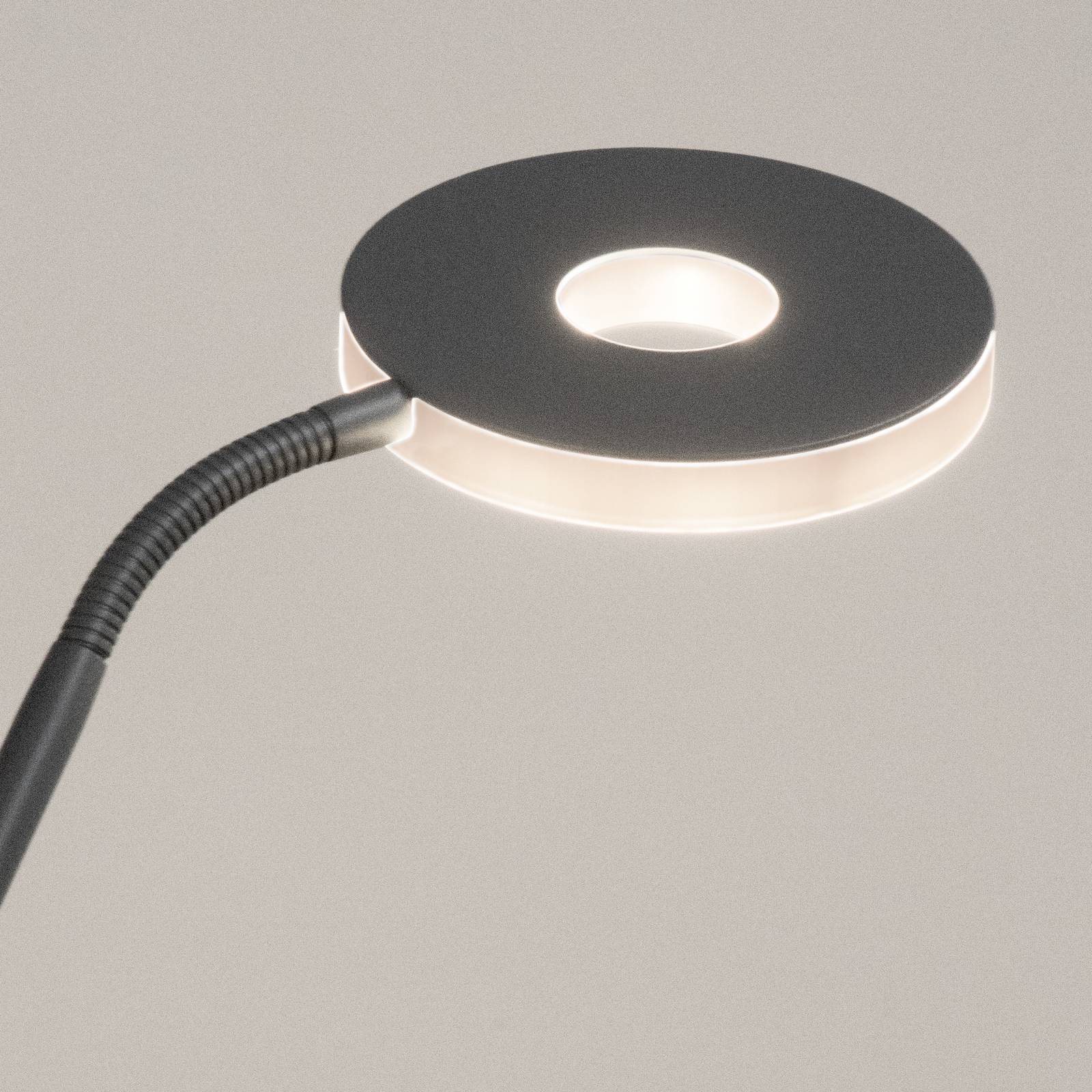 LED-Stehleuchte Dent, sandgrau, 180 cm, Metall, CCT, 2-flg. günstig online kaufen