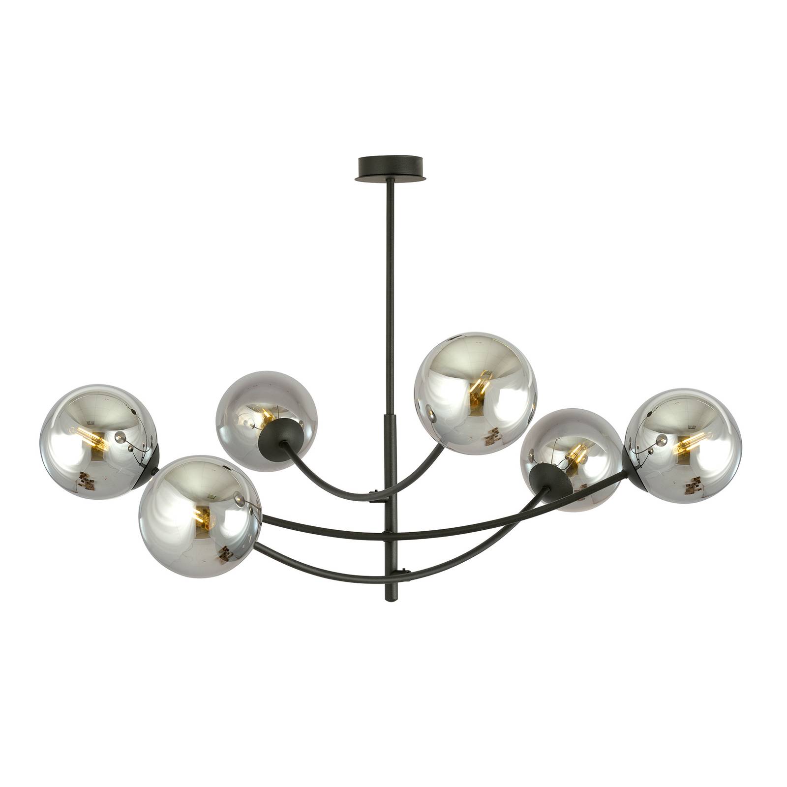 Plafonnier Hunter noir/graphite à 6 lampes