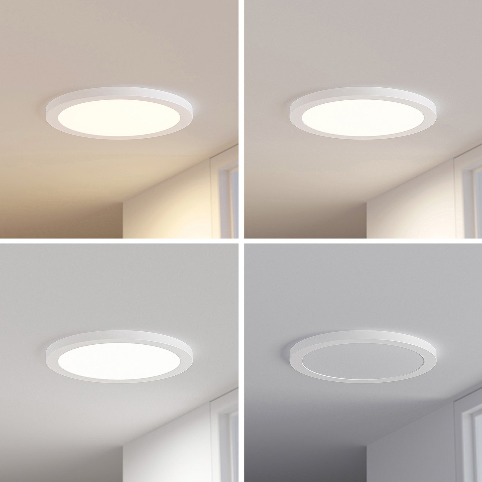 Prios Aureka LED ceiling lamp, sensor Ø33cm set of 2