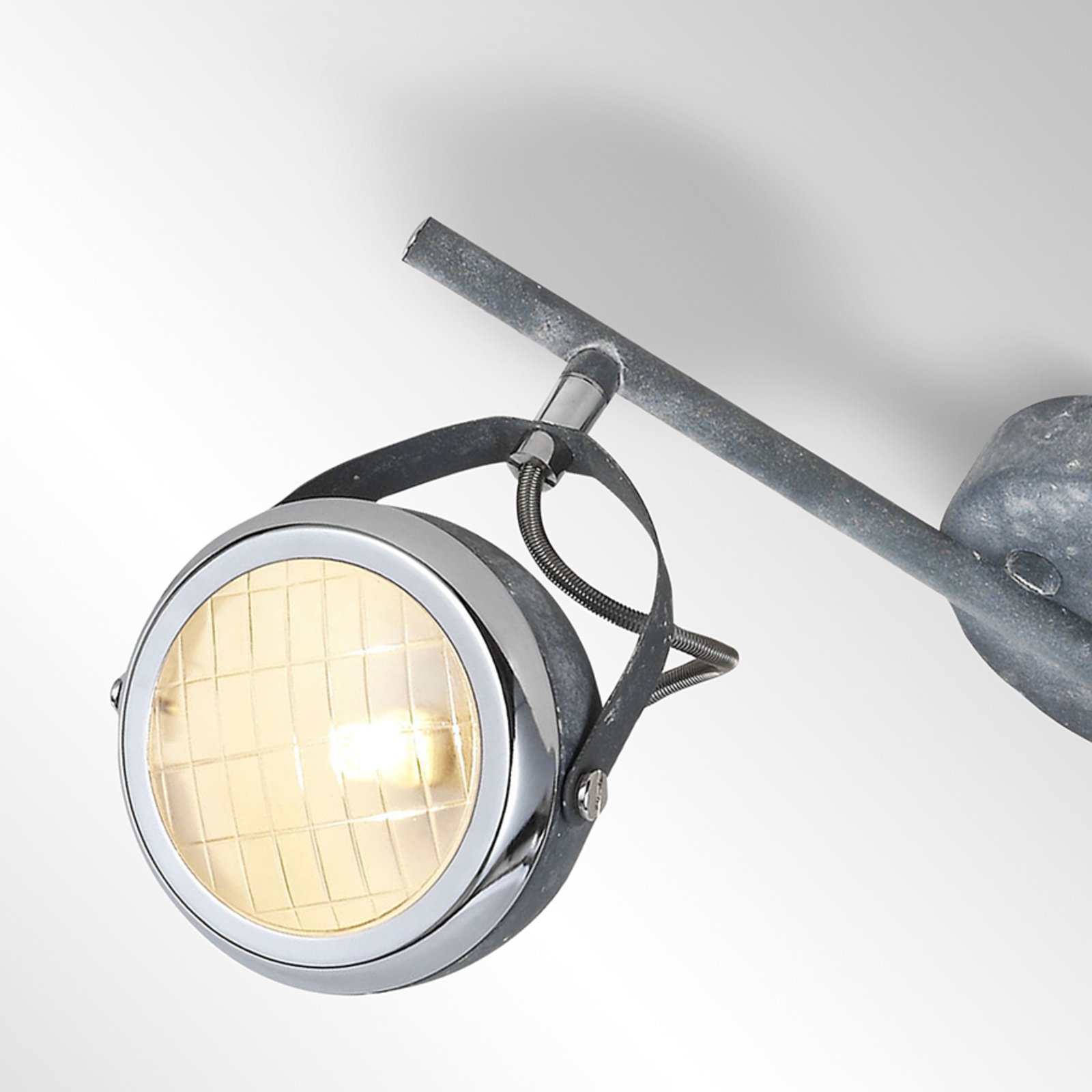 Rider betongrå loftlampe, m. to lyskilder
