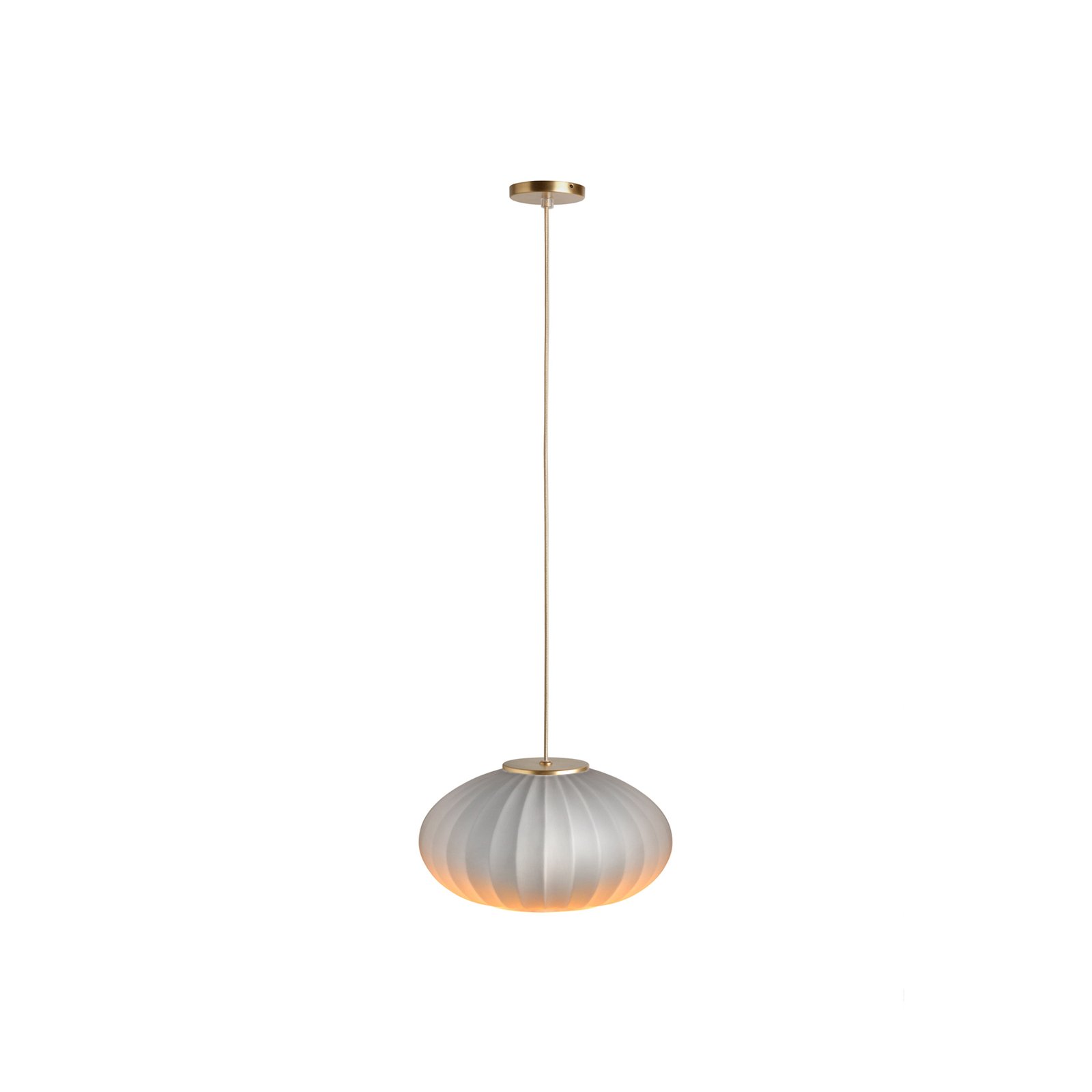 Mei pendant light, flat oval lampshade, gold