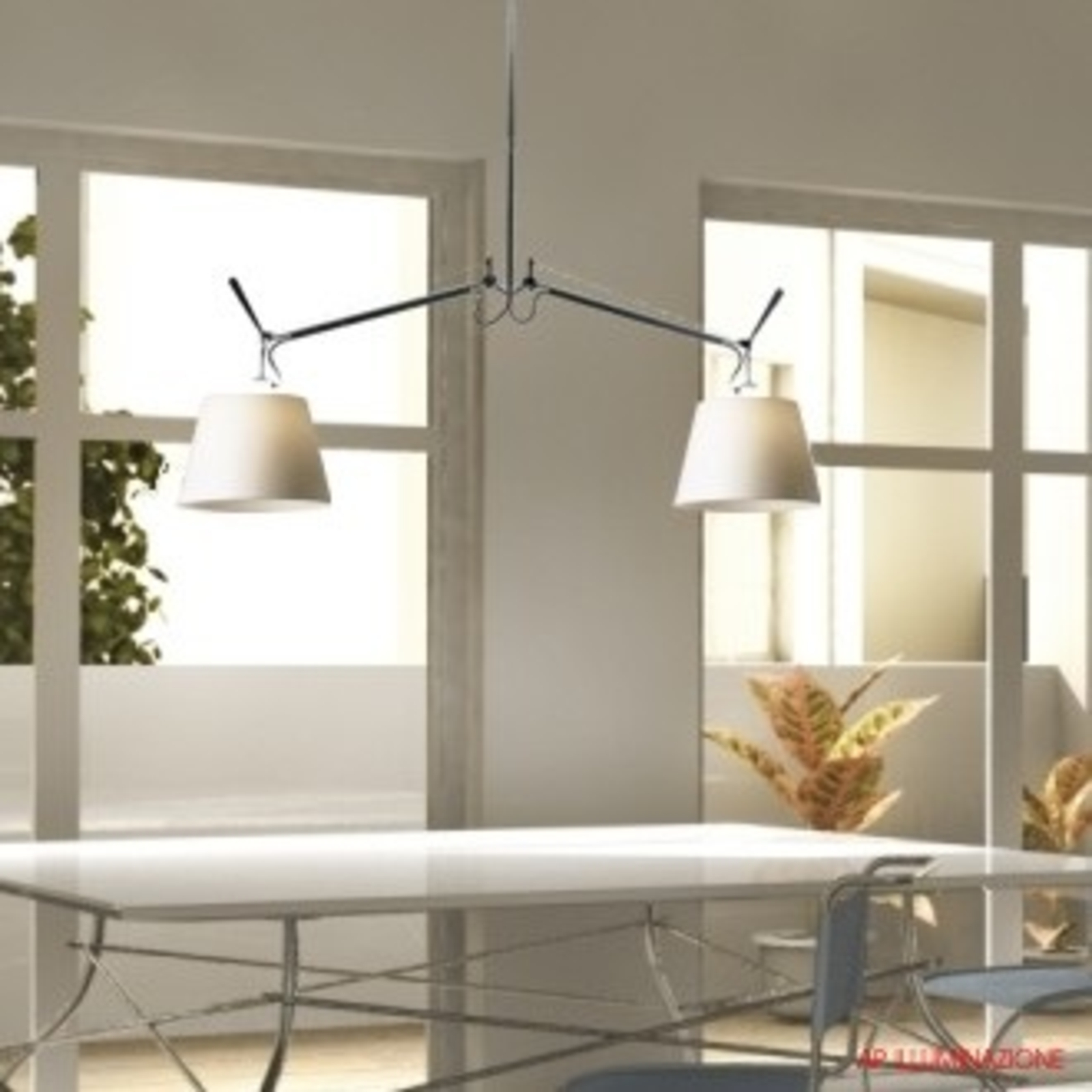 Tolomeo Basculante Lustră Pendul ø320 Parchment - Artemide