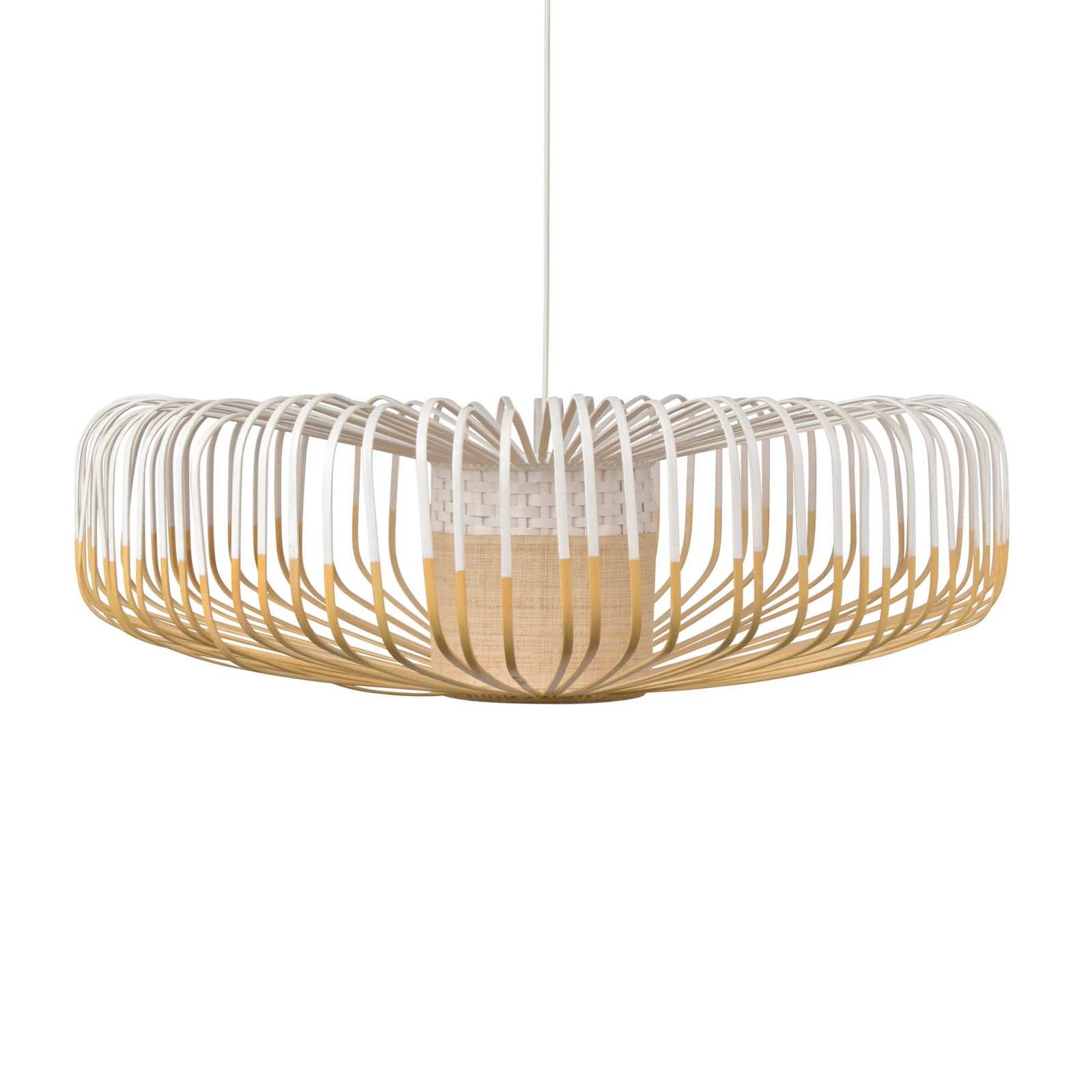 Forestier Bamboo up XXL Pendellampe weiß/natur