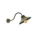 Patio 1691 wall lamp, curved antique brass