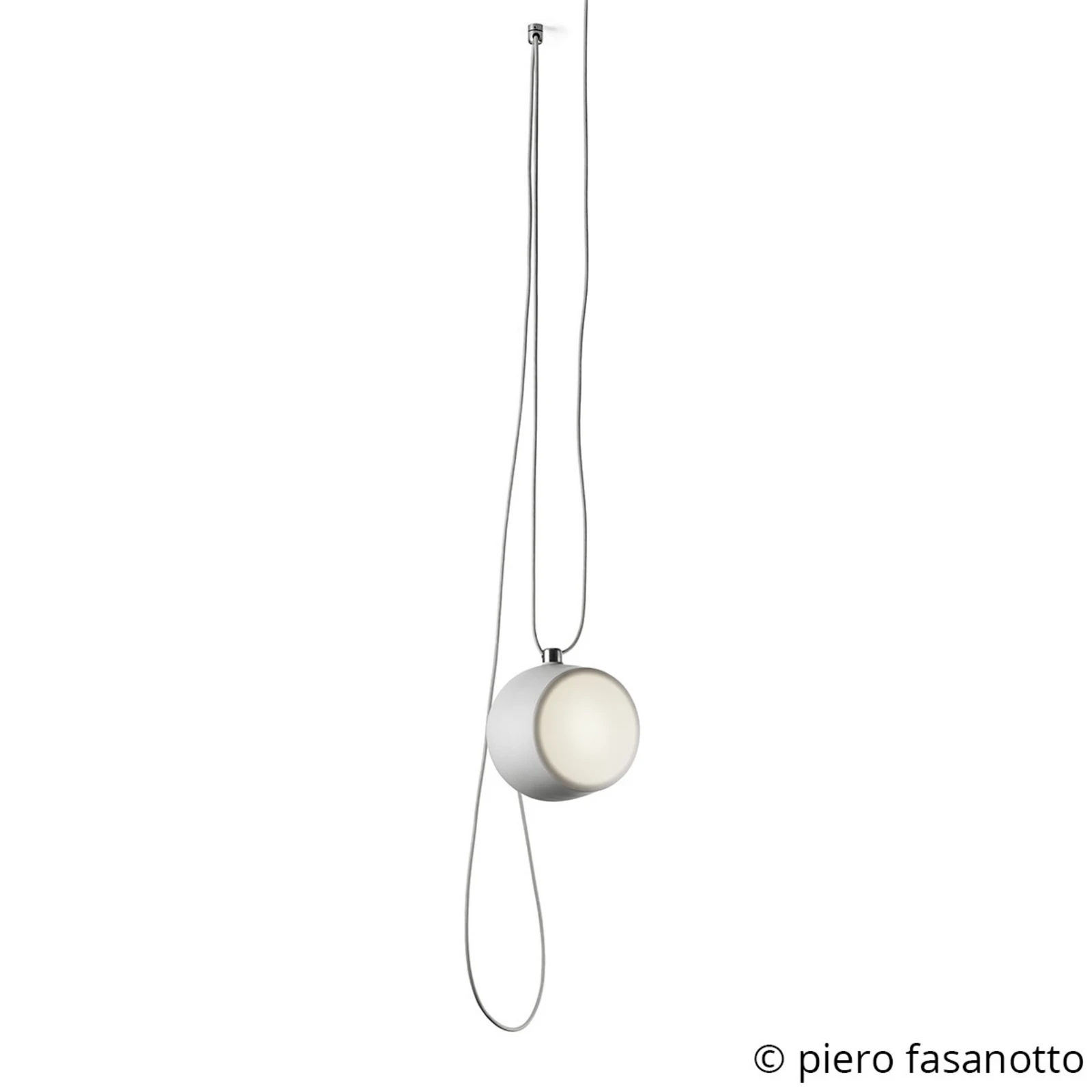 FLOS Aim Lampă suspendată LED mică, albă