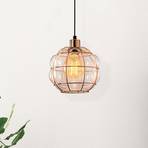 Safderun 401-S pendant light, copper-coloured glass/iron Ø 23 cm